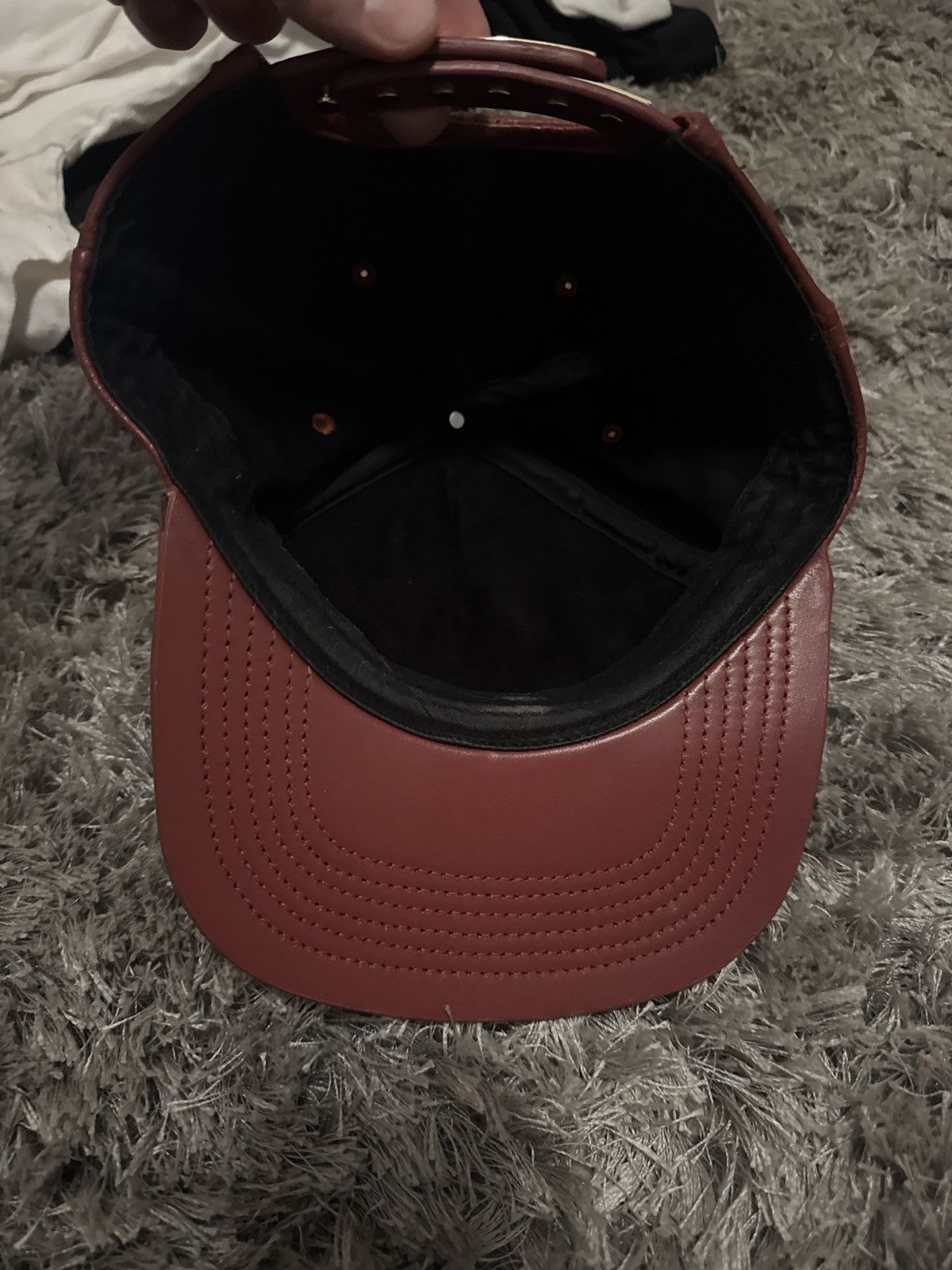 Buscemi Buscemi Postback Cow Leather Hat OS Size ONE SIZE - 4 Thumbnail