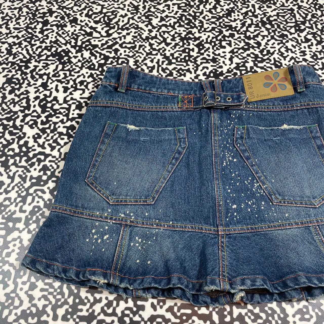Japanese Brand Vintage Y2K Japanese Flared Denim Retro Mini Skirt 90s Size 28" / US 6 / IT 42 - 11 Thumbnail