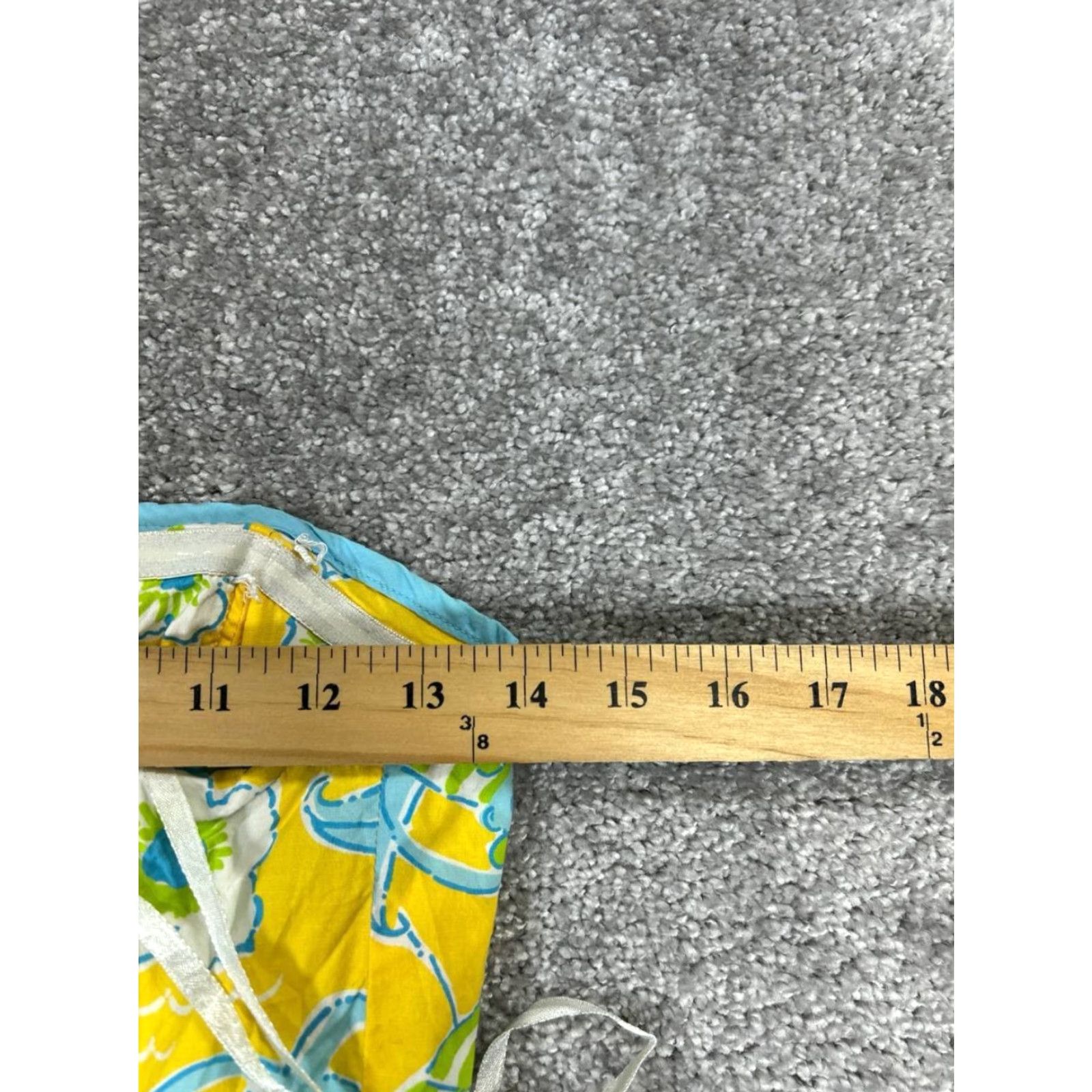 Lilly Pulitzer Lilly Pulitzer Dress Womens 4 Yellow Blue Cotton Floral Blouson Size S / US 4 / IT 40 - 5 Thumbnail