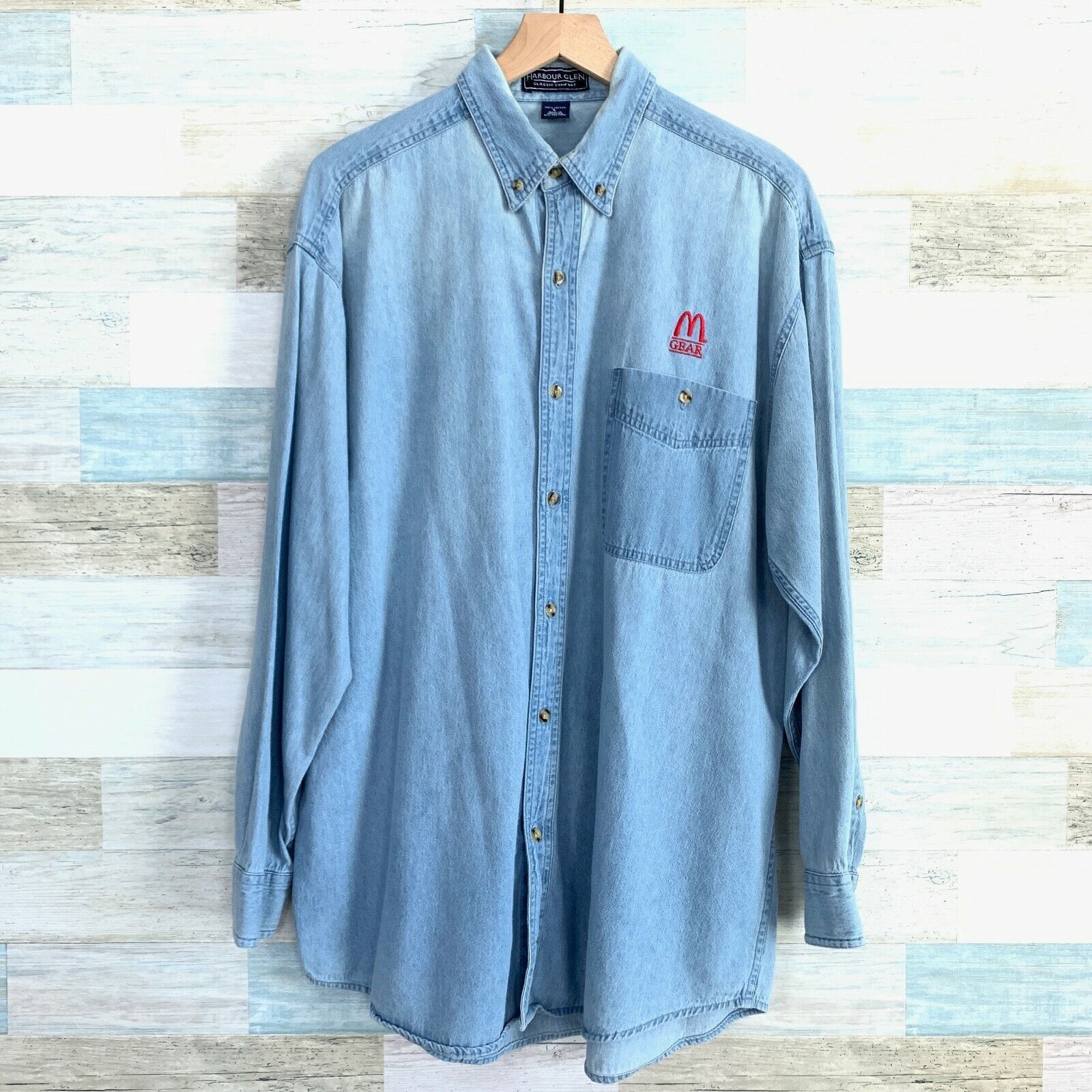Other McDonalds M Gear Vintage 90s Denim Shirt Blue Mens L Size US L / EU 52-54 / 3 - 1 Thumbnail