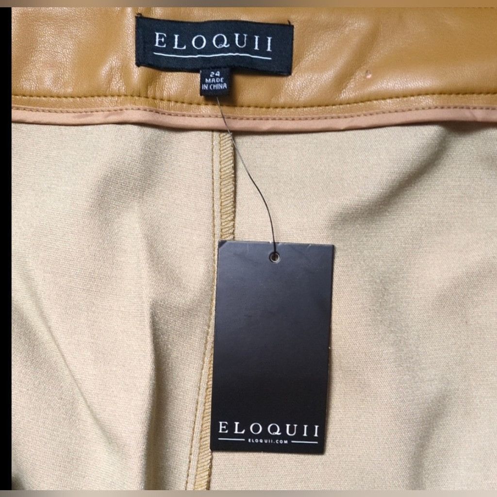 Other Eloquii Faux Leather High Rise Flare Pants sz 24 Size 42" / US 20 - 3 Thumbnail
