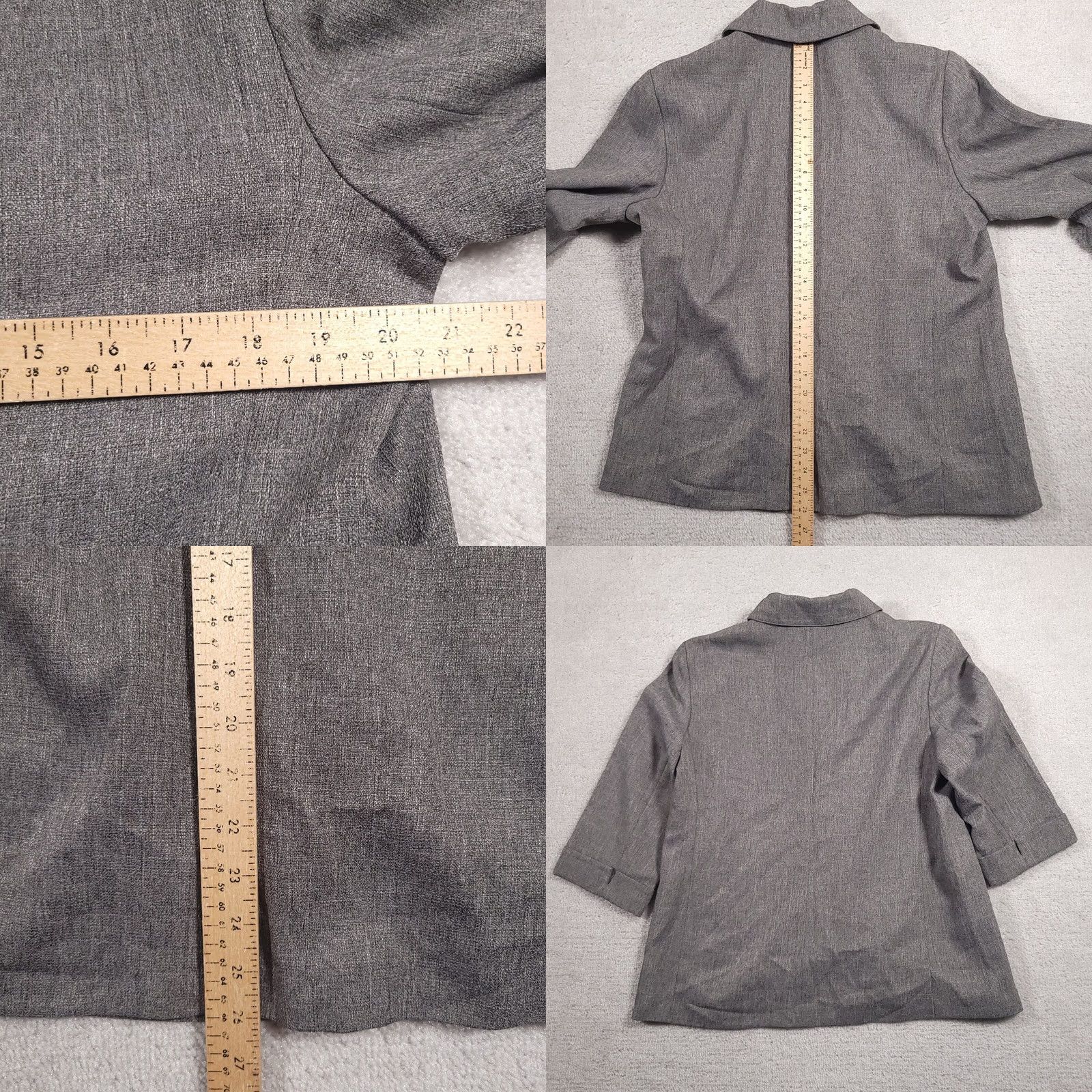 Vintage VINTAGE Alfred Dunner Blazer Shirt Jacket Women’s 12 Gray Shoulder Pads Button Up Size XL / US 12-14 / IT 48-50 - 8 Thumbnail