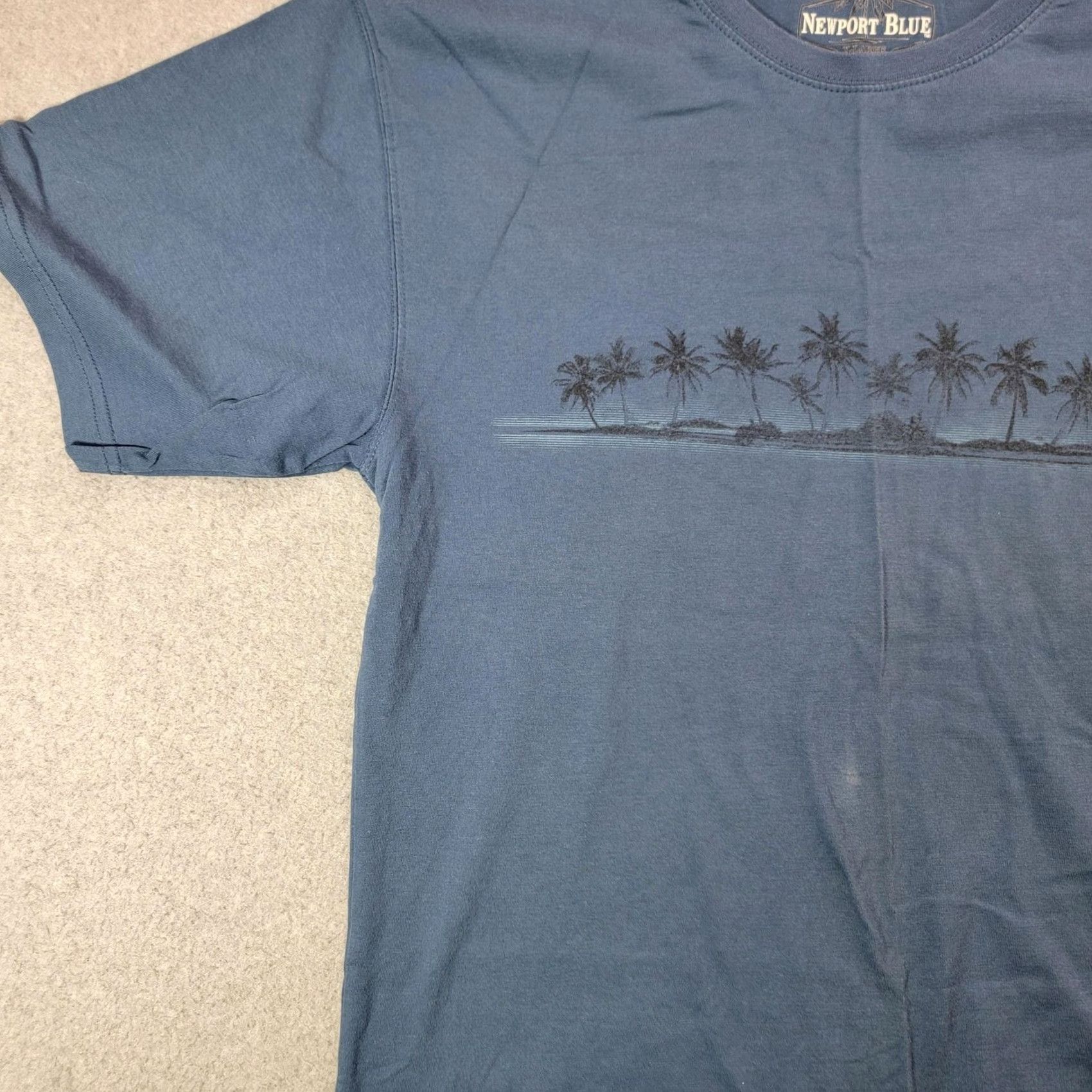 Vintage Newport Blue Shirt Mens XL Blue Palm Trees Beach Graphic T-Shirt Tee Casual Size US XL / EU 56 / 4 - 4 Thumbnail