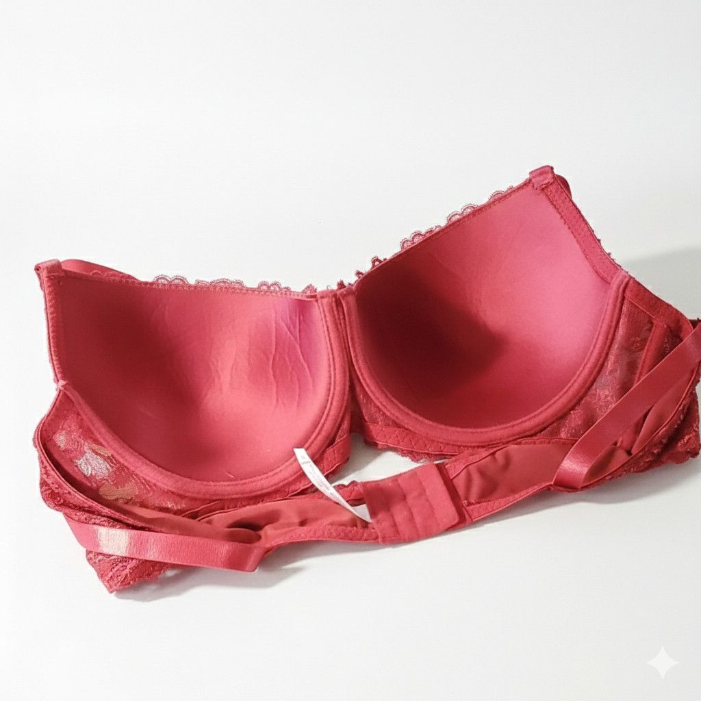 Other French Affair 40D FA Push Up Bra Burgundy Floral Lace Molded Size ONE SIZE - 7 Thumbnail