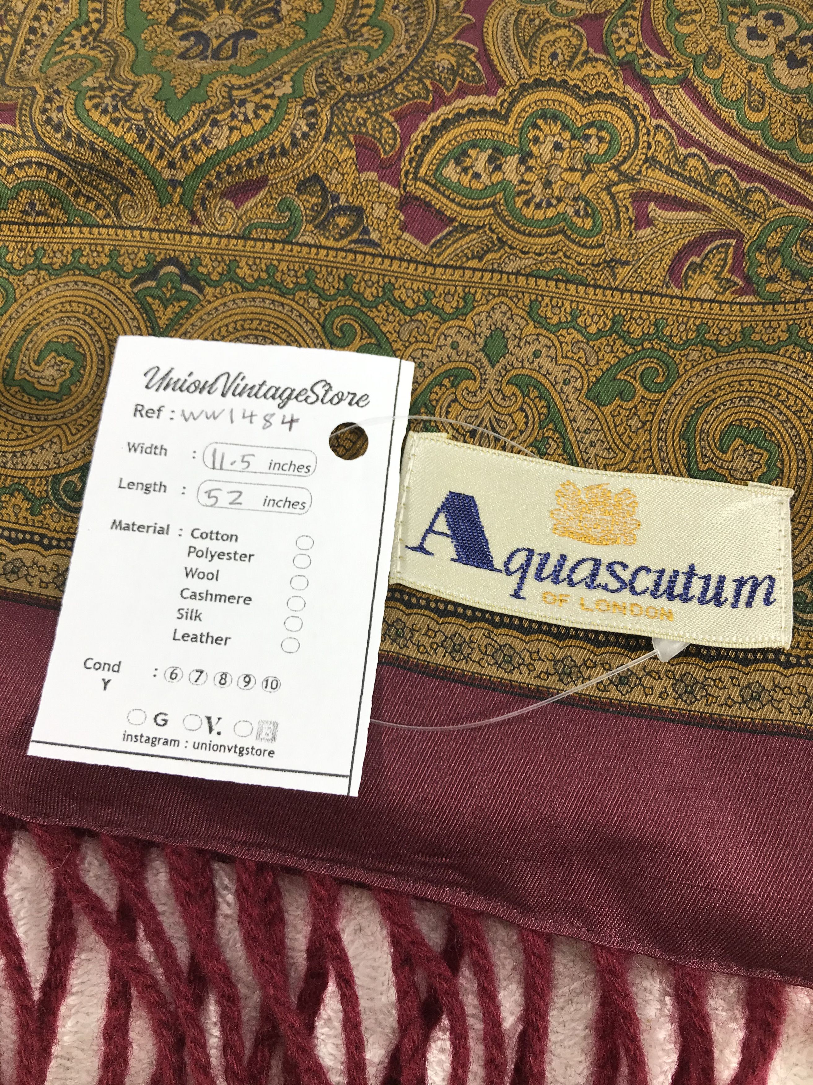 Aquascutum × Vintage Aquascutum Scarf / Muffler / Neckwear - WW1484 Size ONE SIZE - 6 Thumbnail