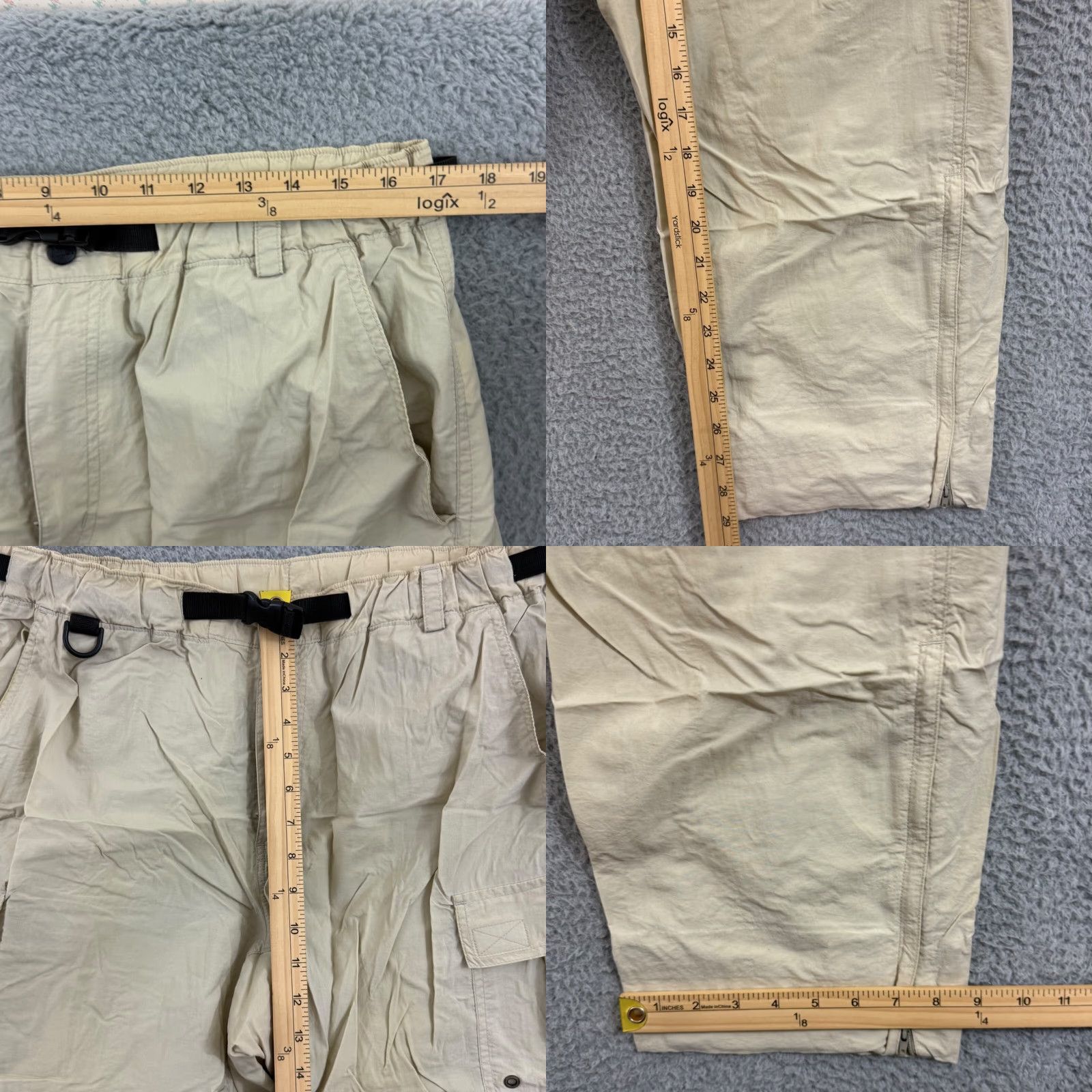 Vintage REI Cargo Pants Womens Medium Convertible Zip Off Hiking Outdoor Pockets Beige Nylon Spandex Regular Size 32" / US 10 / IT 46 - 9 Thumbnail