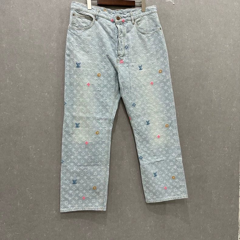 Louis Vuitton Louis Vuitton Colorful embroidered presbyopic logo jeans 25 Size US 34 / EU 50 - 3 Thumbnail