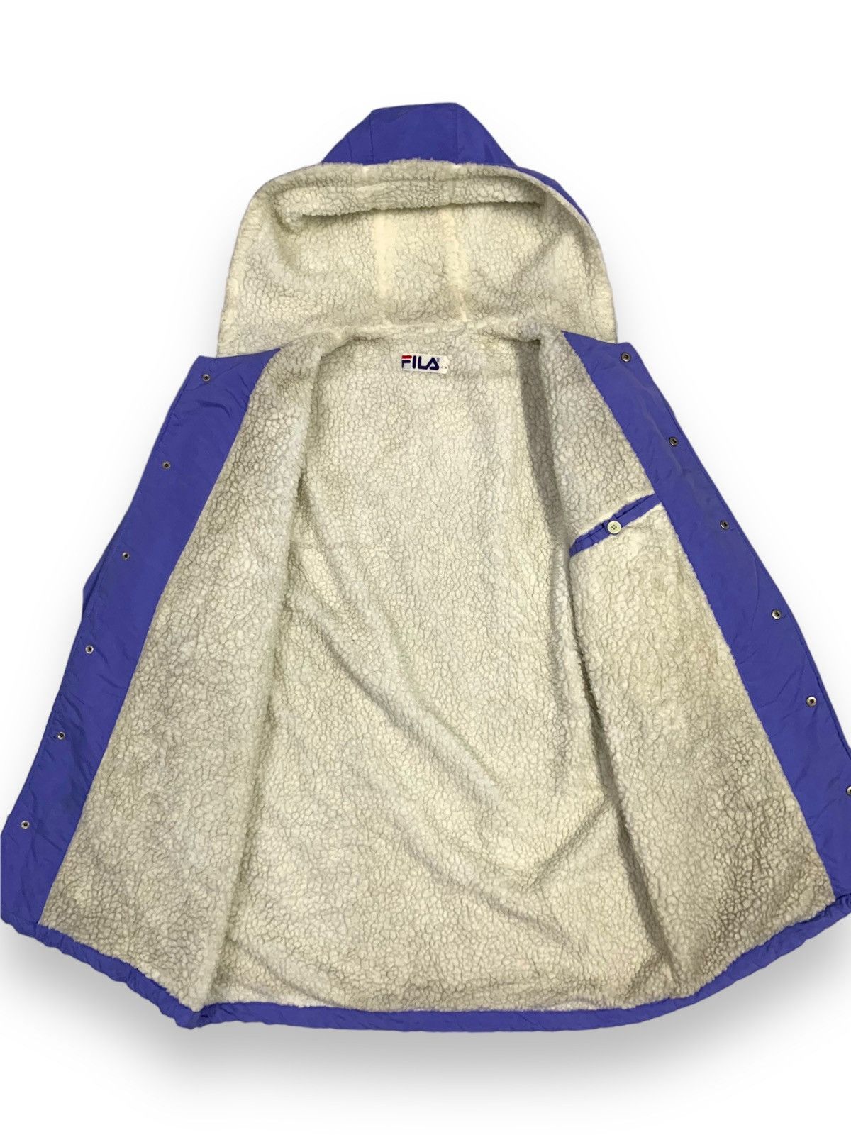 Fila Vintage 90s Fila Biella Italia Oversized Sherpa Lined Jacket Size US XL / EU 56 / 4 - 3 Thumbnail