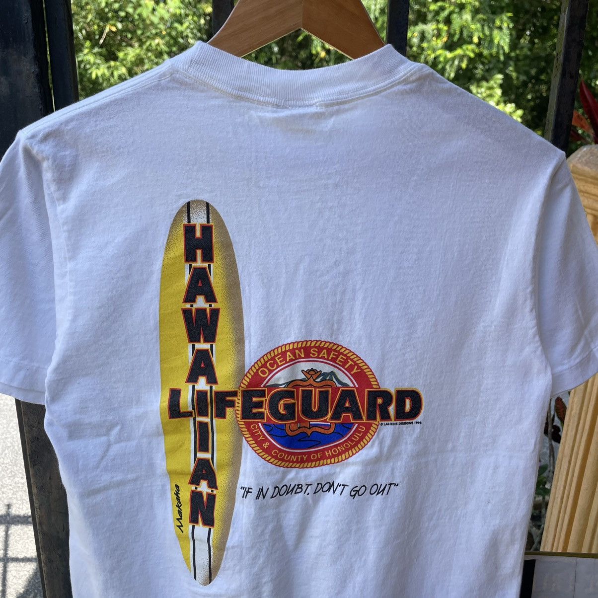 Vintage 🔥Vintage 1998 Hawaii Life Guard Co Big Logo Surf Skate Tee Size US S / EU 44-46 / 1 - 5 Thumbnail