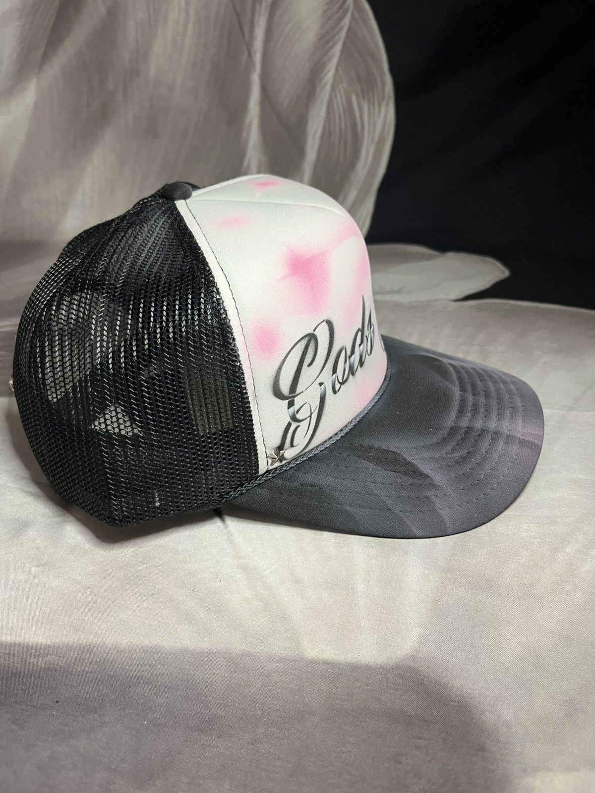 Other GODS GIFT Airbrushed 5 panel SnapBack Trucker Hat handpaintd Size ONE SIZE - 3 Thumbnail