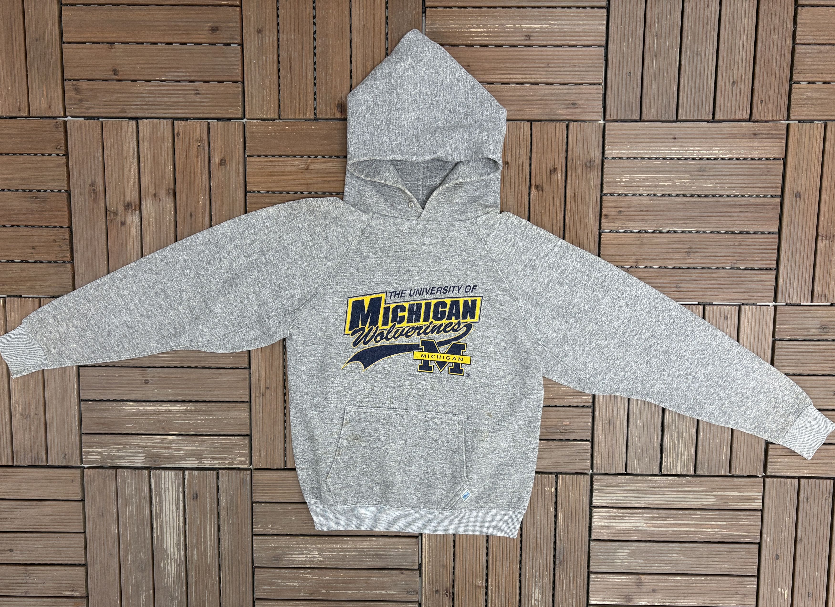 Vintage University of Michigan Wolverines Vintage Grey Hoodie Size US S / EU 44-46 / 1 - 5 Thumbnail