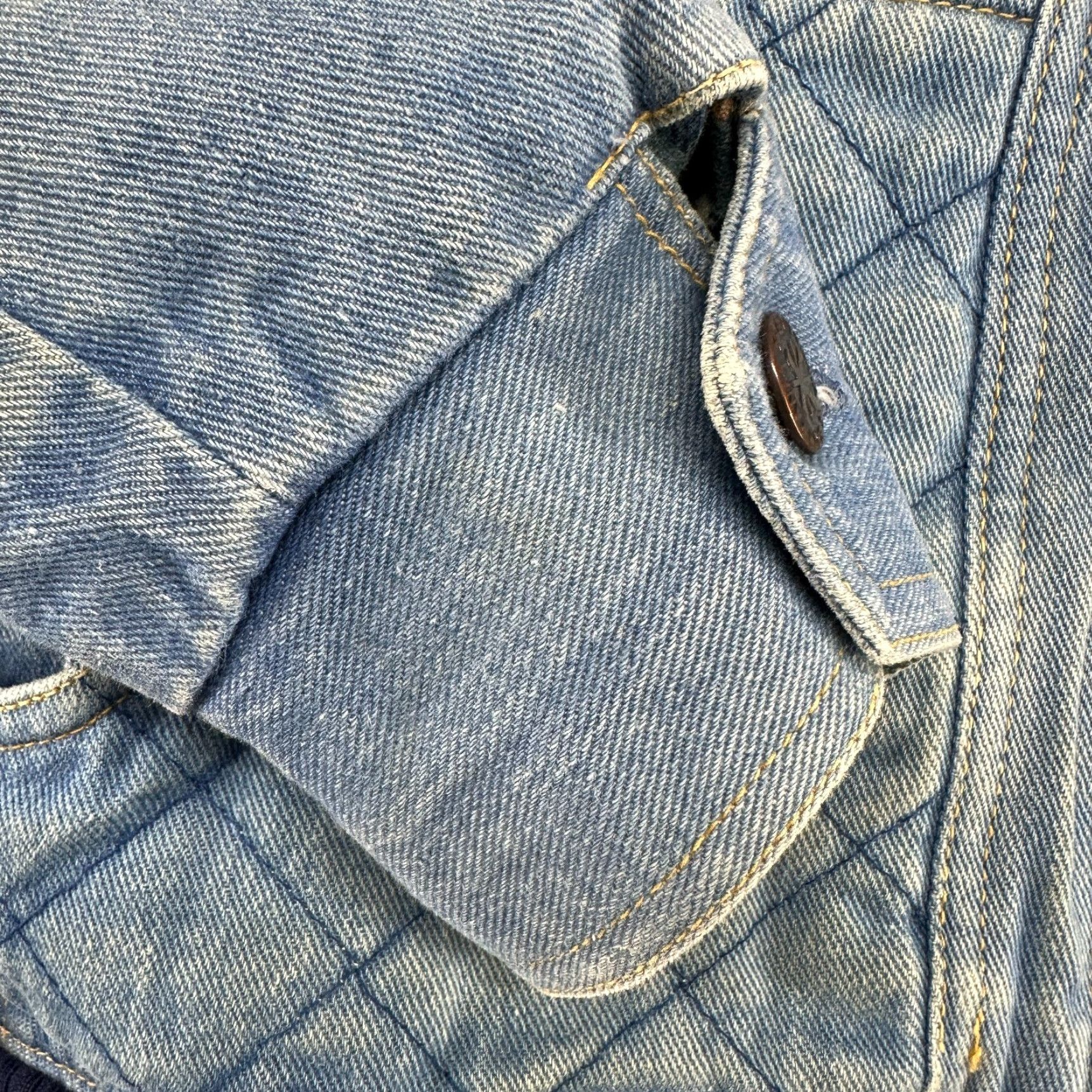Denime VINTAGE Brittania Jacket Womens S Blue Hoodie Denim Jean Flannel Lined 70s Size S / US 4 / IT 40 - 5 Thumbnail