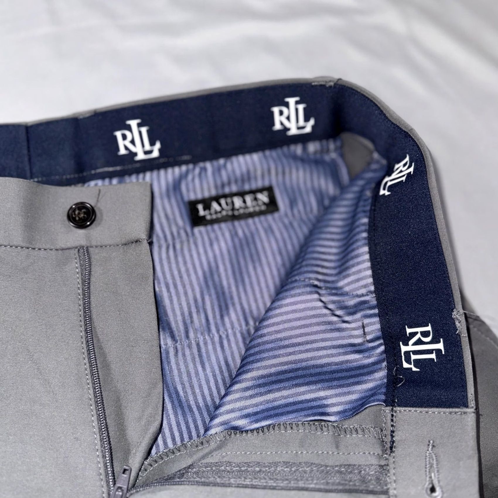 Ralph Lauren Lauren Ralph Lauren Pants Mens 34x30 Gray Microfiber Chino Regular Fit Casual Pants Size US 34 / EU 50 - 4 Thumbnail