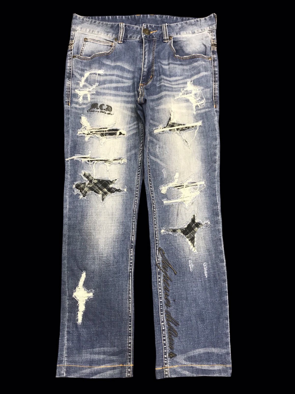 💥DENIM ART💥MCD Heavy Distressed Punk Stonewash Denim F142