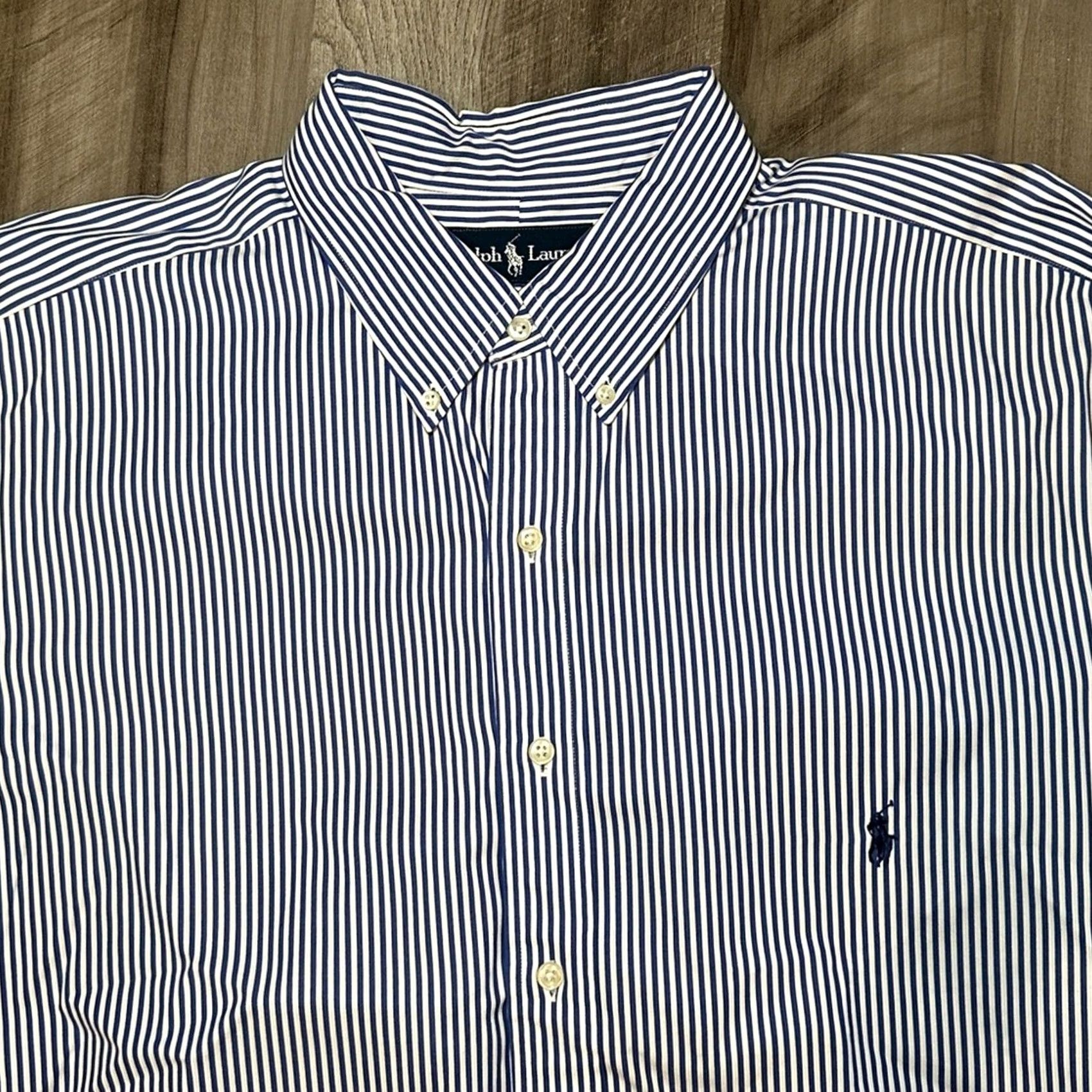 Ralph Lauren Ralph Lauren Button Down Shirt Classic Fit Striped Long Sleeve Blue XLT Men Size US XL / EU 56 / 4 - 5 Thumbnail