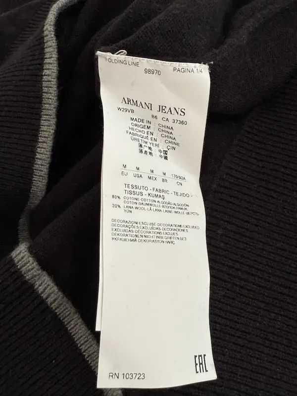 Armani Maglione Girocollo Armani Jeans Lana Grigio Nero M Size US M / EU 48-50 / 2 - 7 Thumbnail