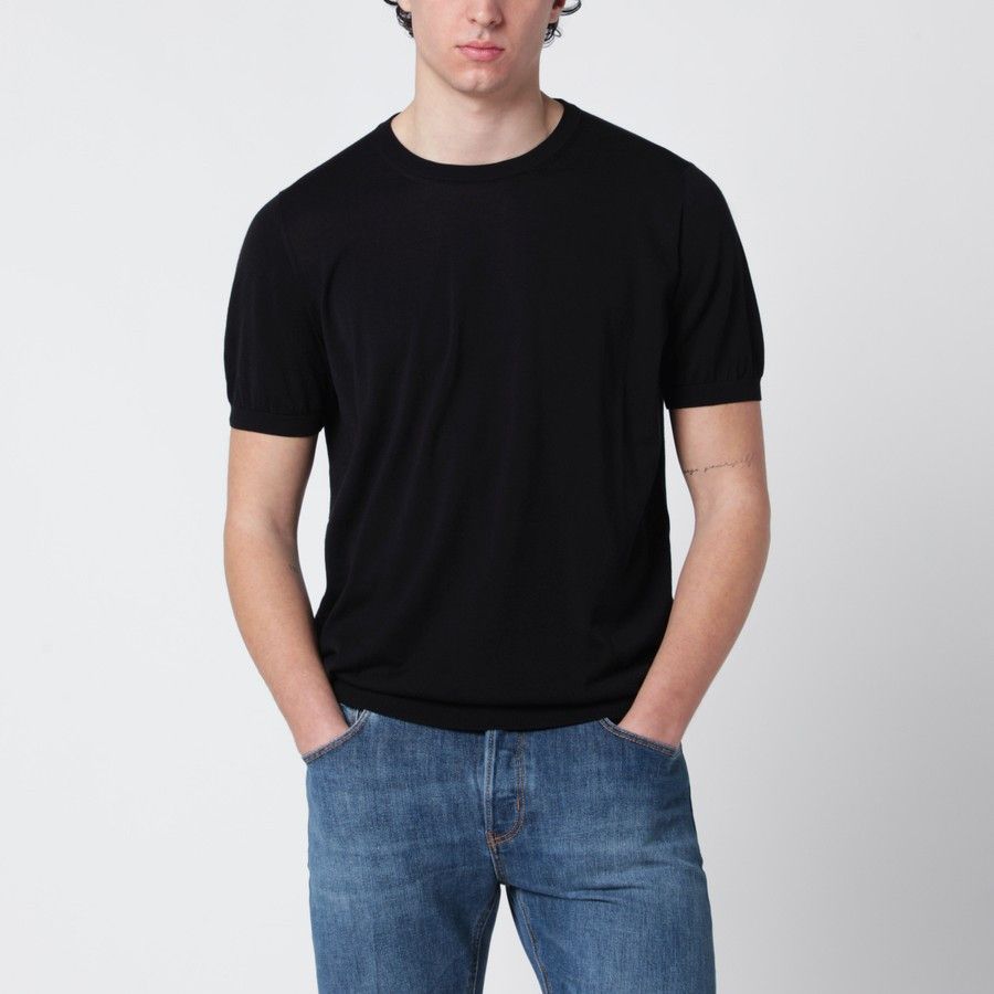 Drumohr o1d2blof0226 Cotton T-Shirt in Black Size US L / EU 52-54 / 3 - 1 Thumbnail