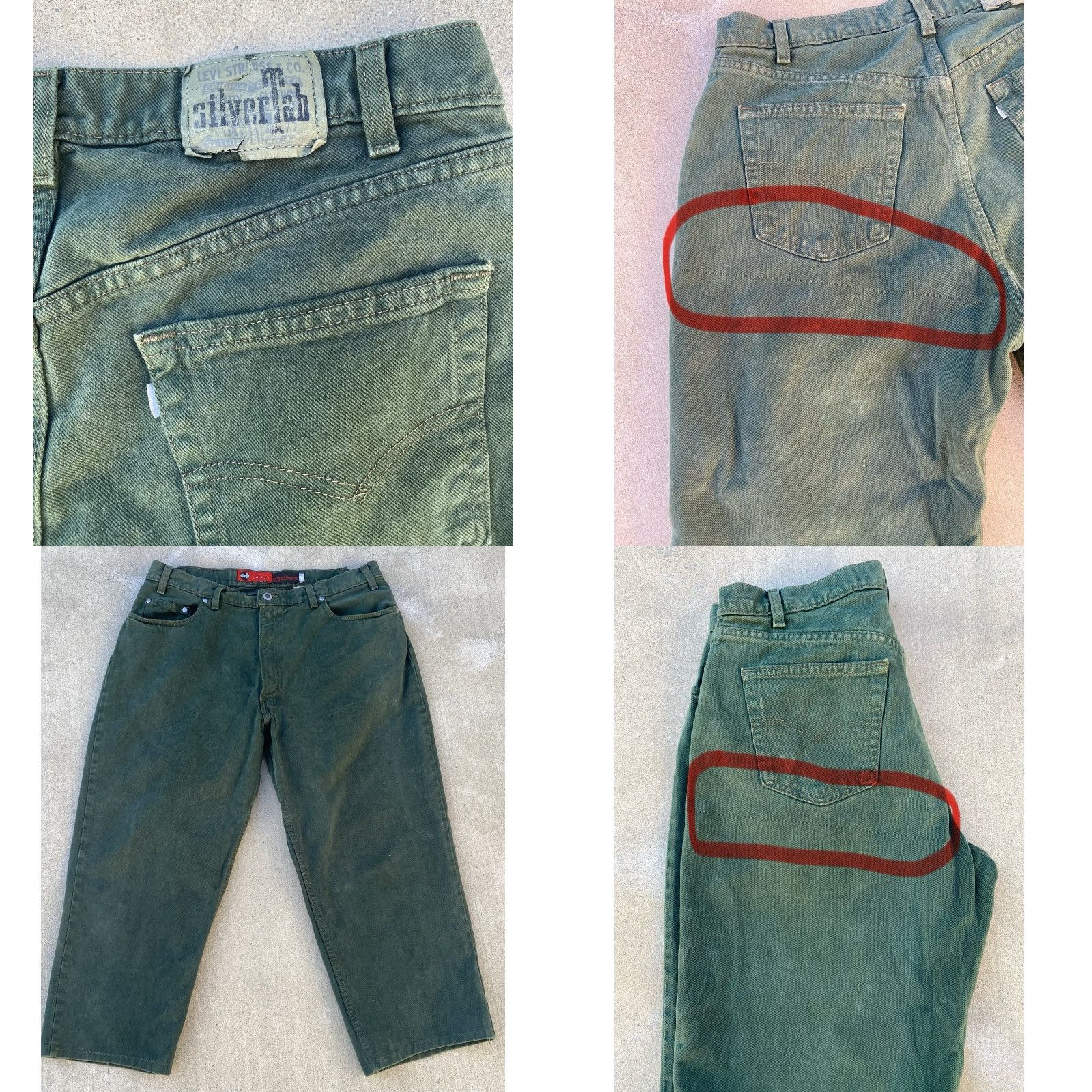 Vintage VINTAGE Levi’s SilverTab Loose Fit Jeans Green Denim 38 25.5 Inseam 5-Pocket USA Grunge 90s Mens Size US 38 / EU 54 - 10 Thumbnail
