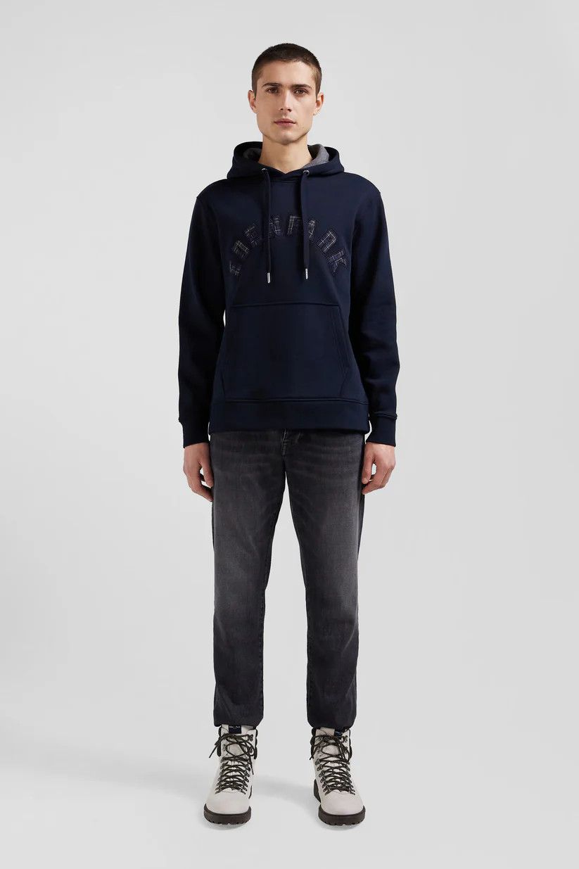 Eden Park o1s22i1n1024 Logo Patch Hooded Sweatshirt in Blue Size US S / EU 44-46 / 1 - 2 Thumbnail