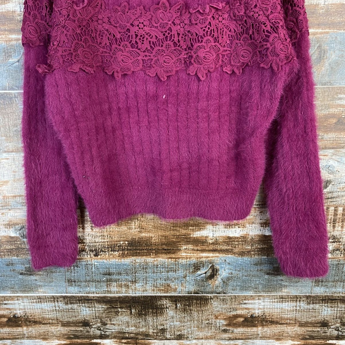 Japanese Brand DL A.G Plus Purple fur shaggy Knitwear #C1065 Size S / US 4 / IT 40 - 6 Thumbnail