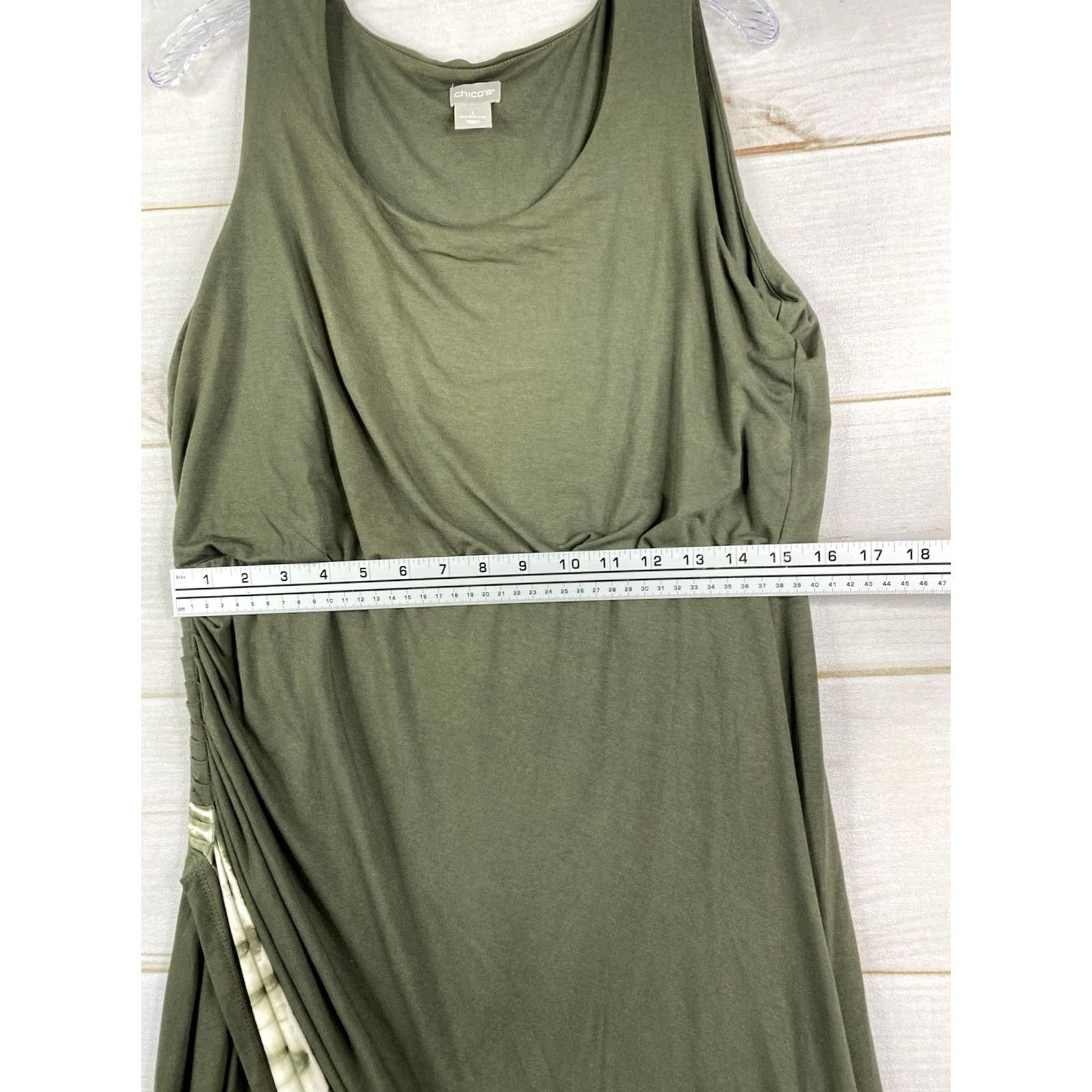 Vintage Chico's Maxi Dress Women XS-1 Regular Green Sleeveless Tie Dye Elastic Waist Vaca Resort Casual Travel Size M / US 6-8 / IT 42-44 - 5 Thumbnail
