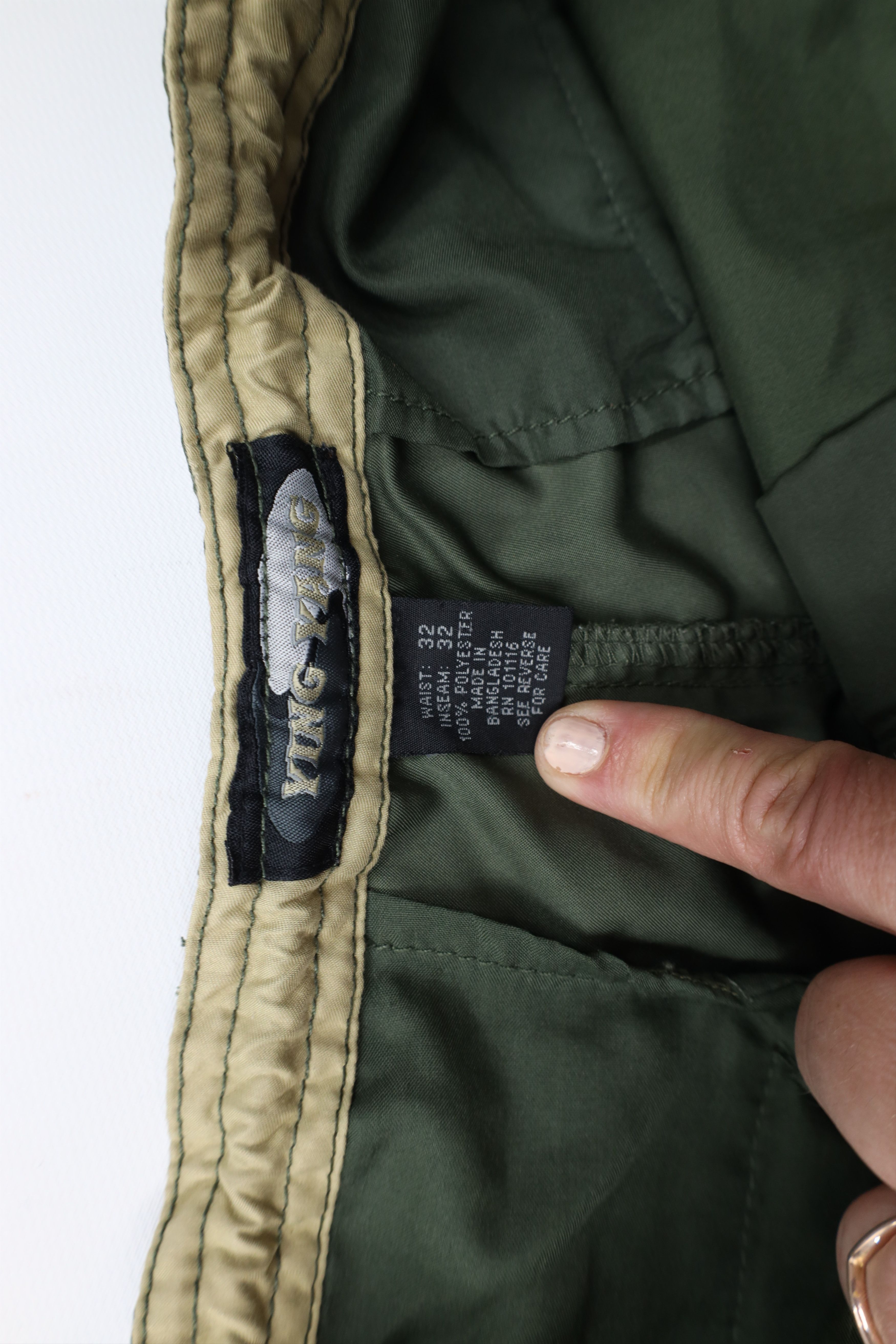 Vintage Vintage 90s Y2K Streetwear Baggy Wide Leg Cargo Pants Green Size US 32 / EU 48 - 8 Thumbnail