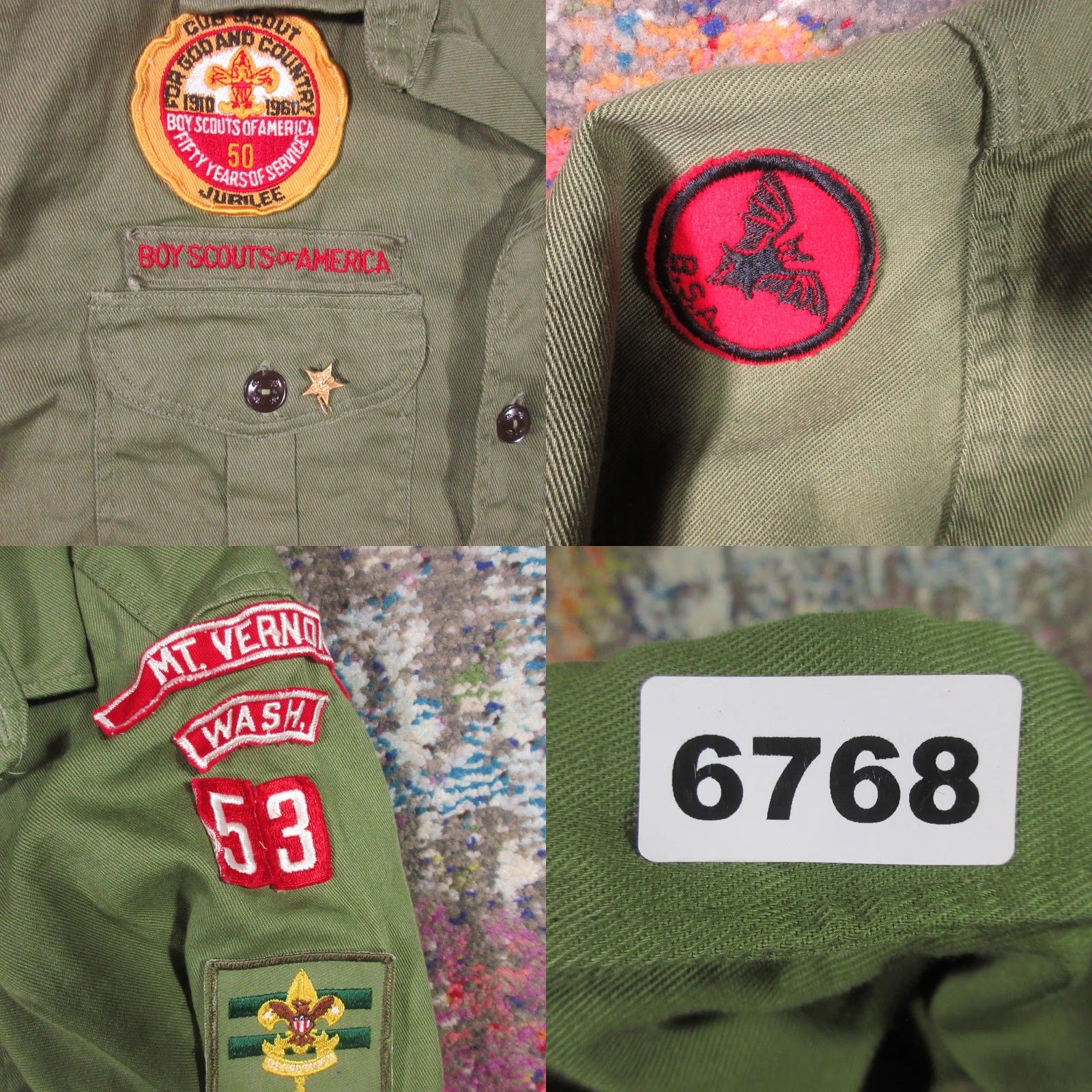 Vintage VINTAGE Boy Scouts of America Shirt 14 1/2 Green Mt Vernon WA Patches Pins Mens Size US S / EU 44-46 / 1 - 8 Thumbnail