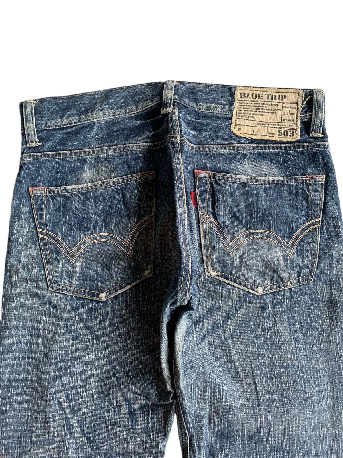 FLARE💥EDWIN 503 BLUE TRIP FADED & RUSTY PUNK STYLE DENIM☠️🎌