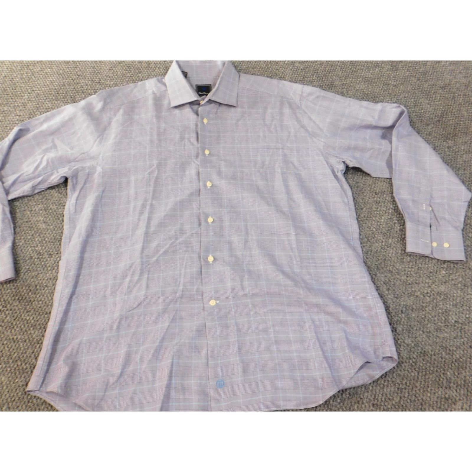 David Donahue david donahue dress shirt 17 34/35 purple mens plaid button up formal Size 46R - 2 Thumbnail