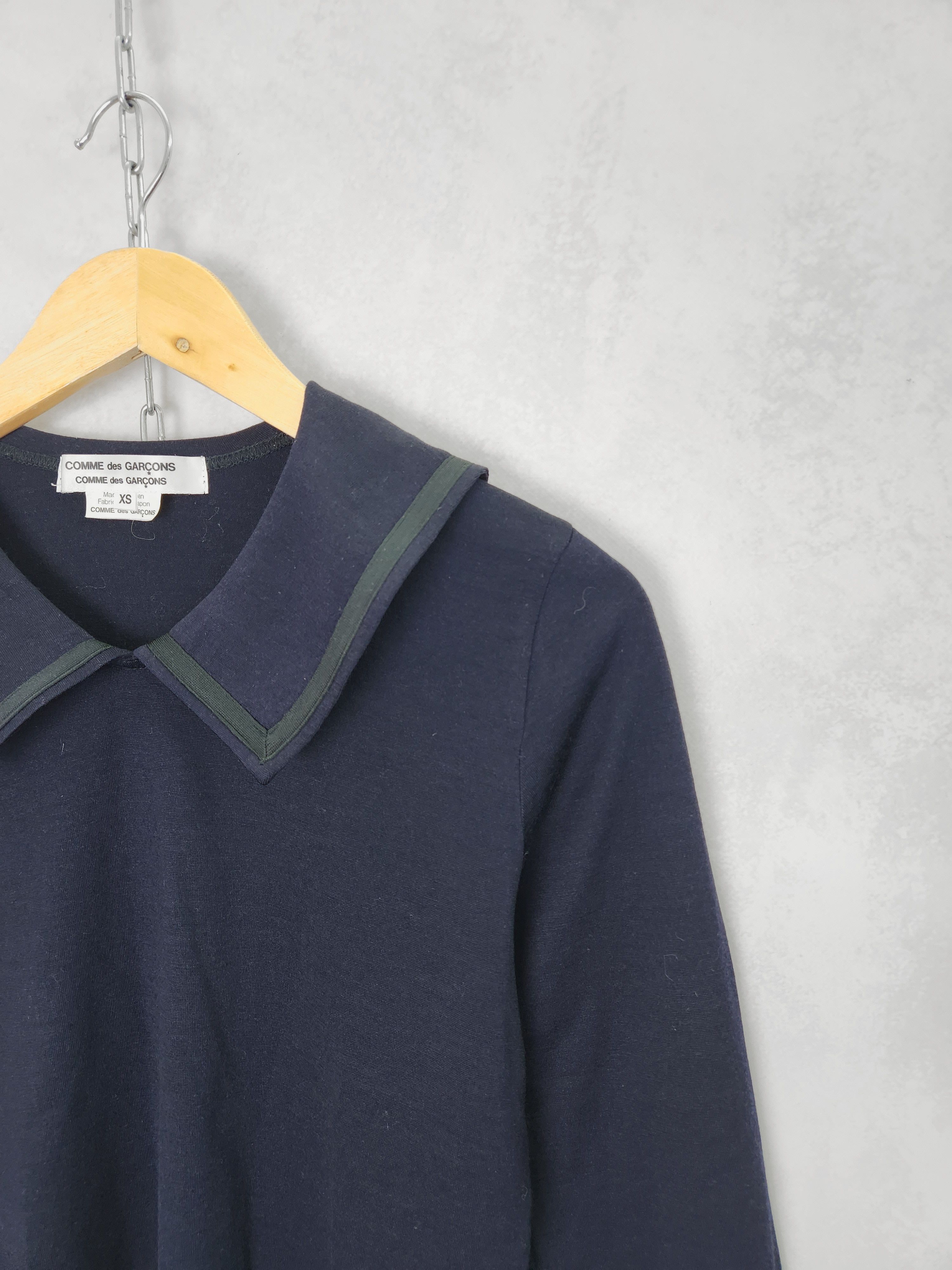 Comme des Garcons Comme Des Garcons wool navy collared long sleeve jumper Size XS / US 0-2 / IT 36-38 - 6 Thumbnail