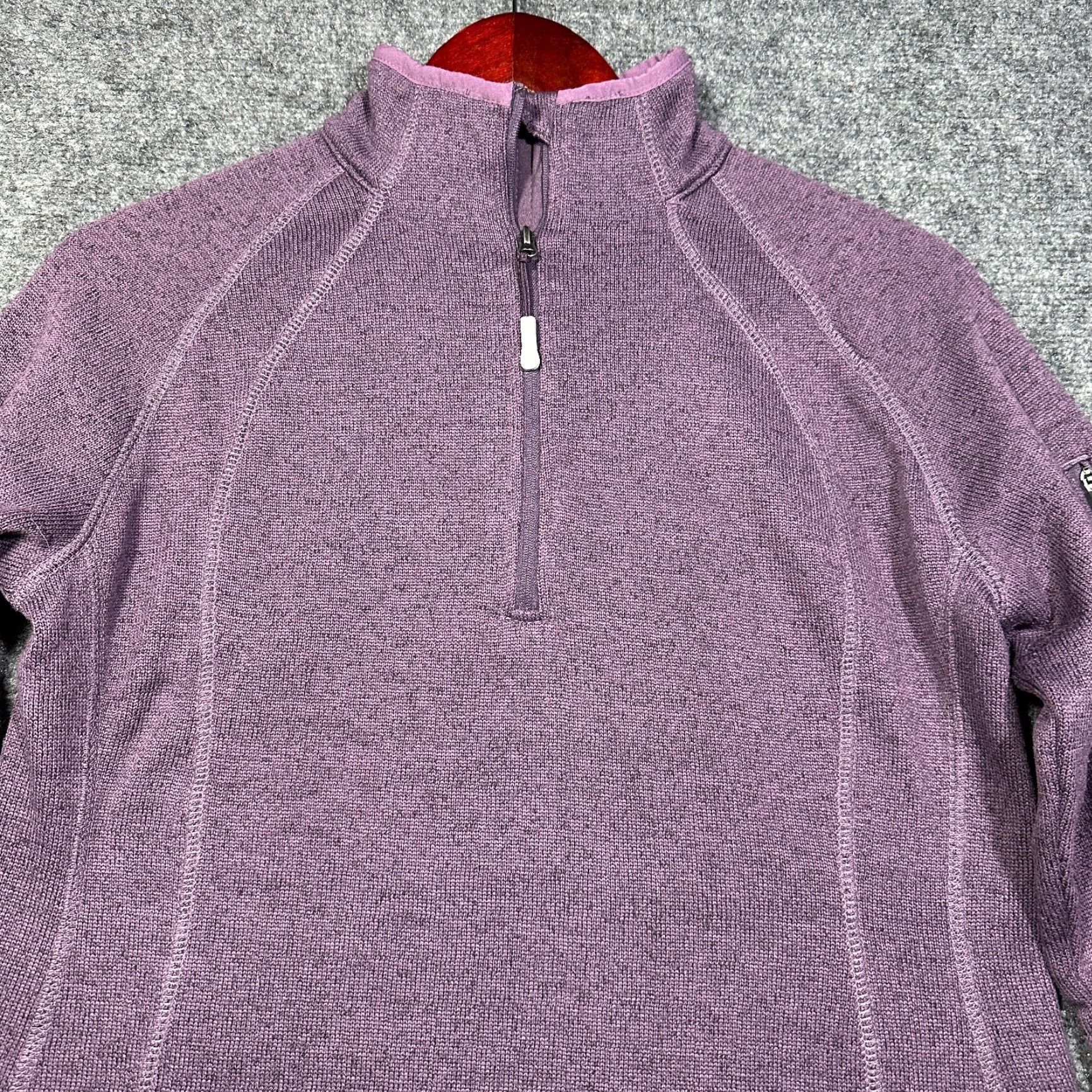Eddie Bauer Eddie Bauer Womens Top Medium Purple Knit 1/4 Zip Pullover Sleeve Pocket Logo Regular Fit Classic Modern Casual Shirt Womens Size M / US 6-8 / IT 42-44 - 4 Thumbnail