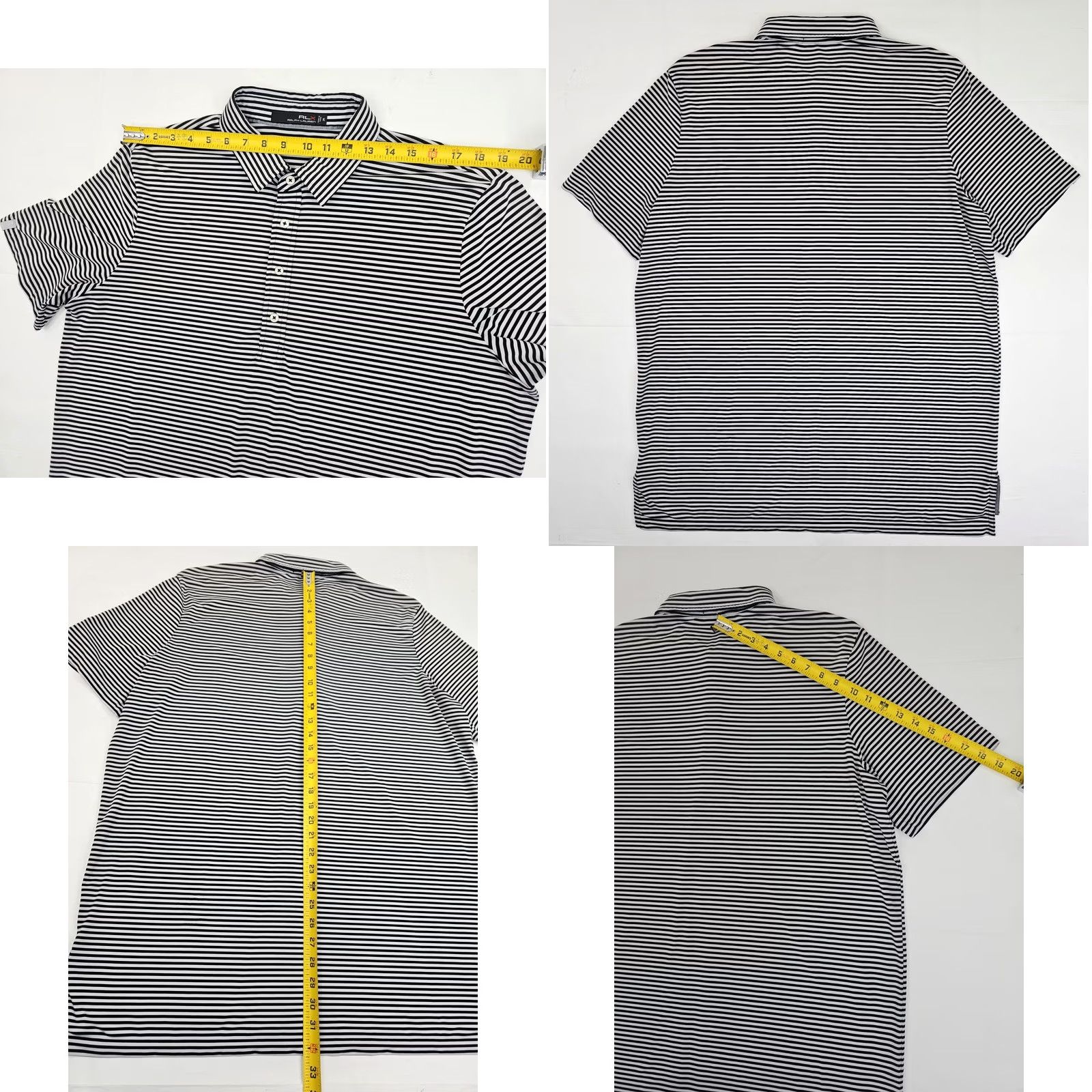 RLX Ralph Lauren RLX Ralph Lauren Polo Shirt Mens XL Black White Stripe Golf Moisture Wicking Performance Size US XL / EU 56 / 4 - 8 Thumbnail