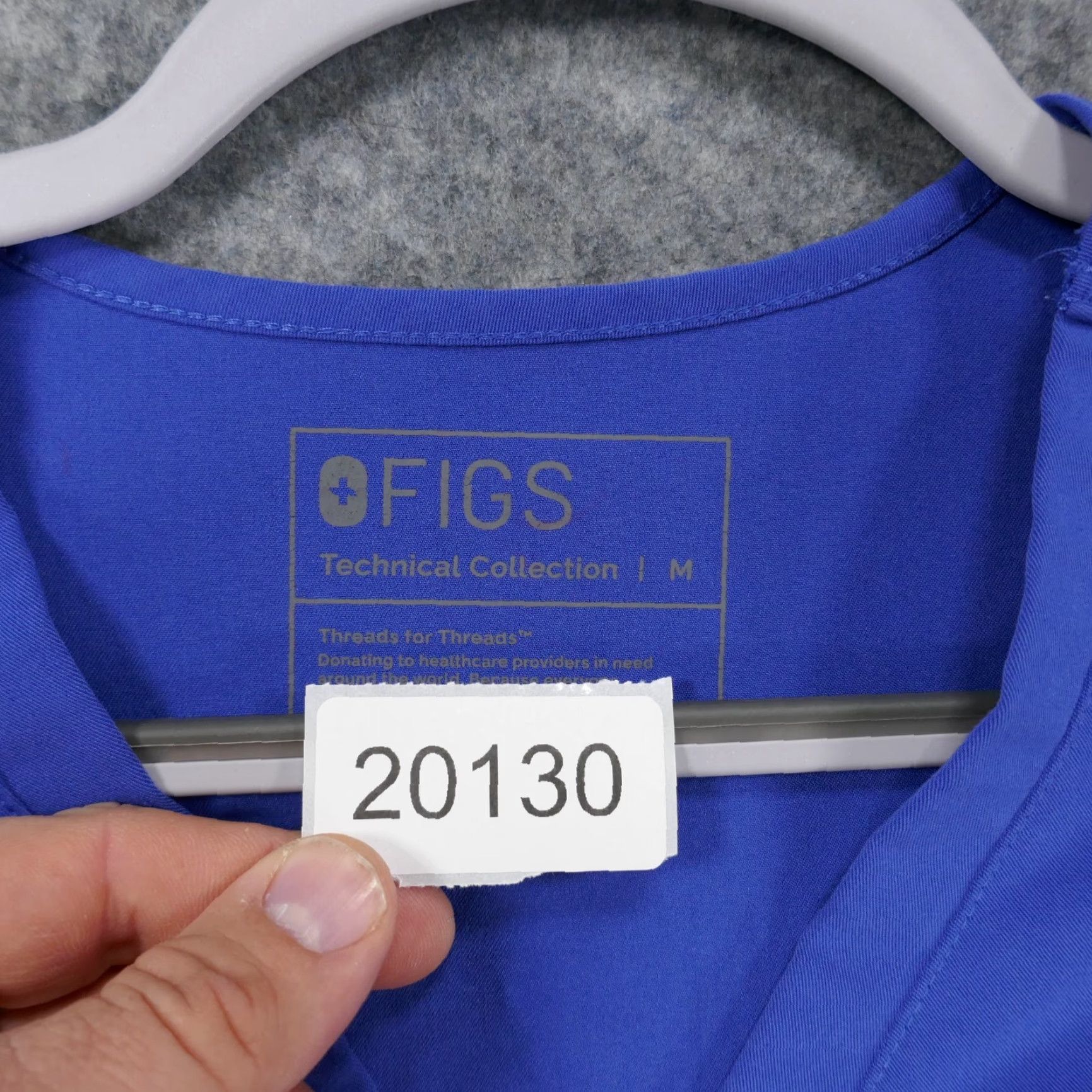 Vintage Figs Scrub Top Womens Medium Short Sleeve Blue w Pockets Size M / US 6-8 / IT 42-44 - 7 Thumbnail
