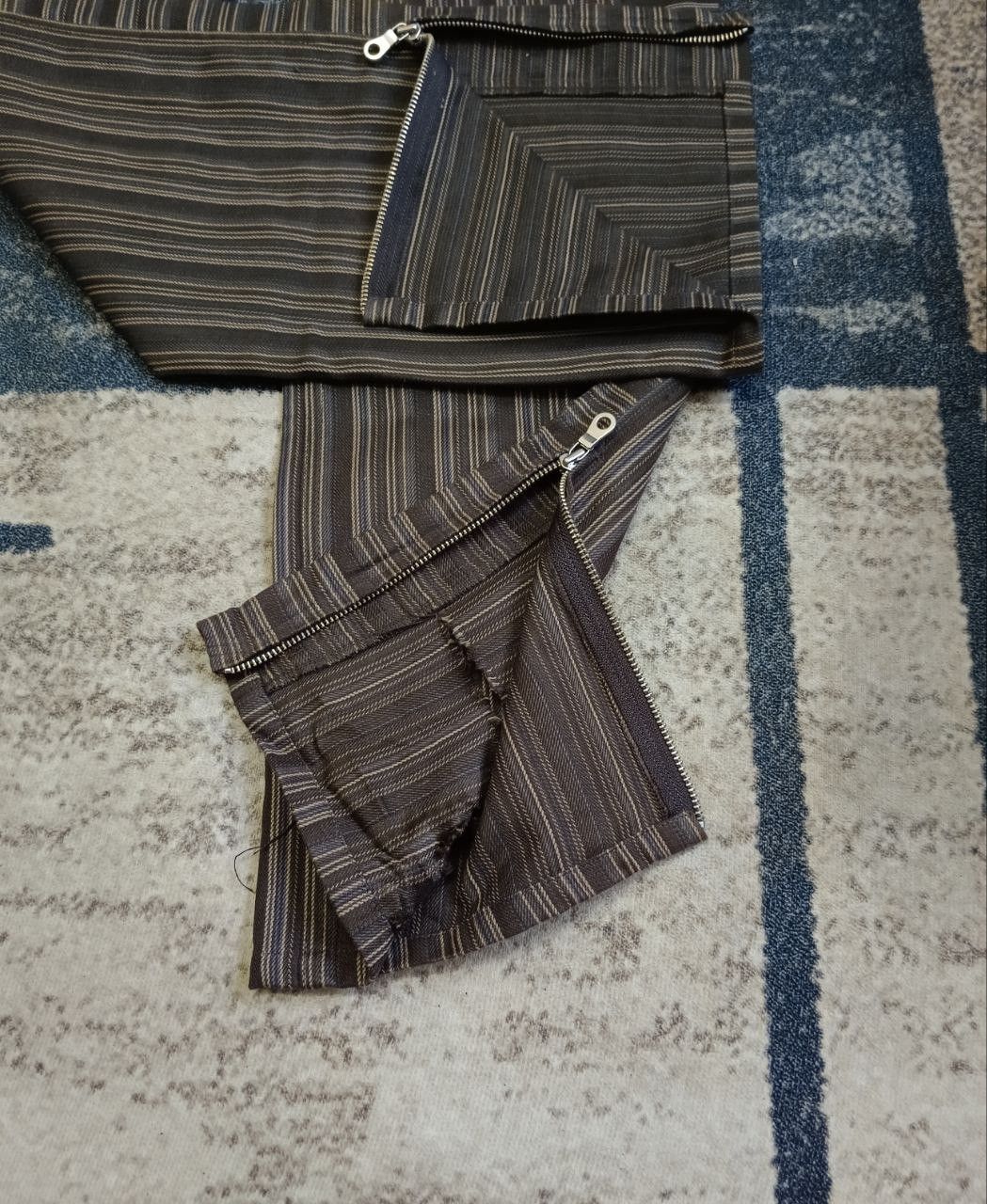 Nicole Club SiCK FLARE ZIPPER NICOLE STRIPE DENIM PANTS Size US 32 / EU 48 - 7 Thumbnail