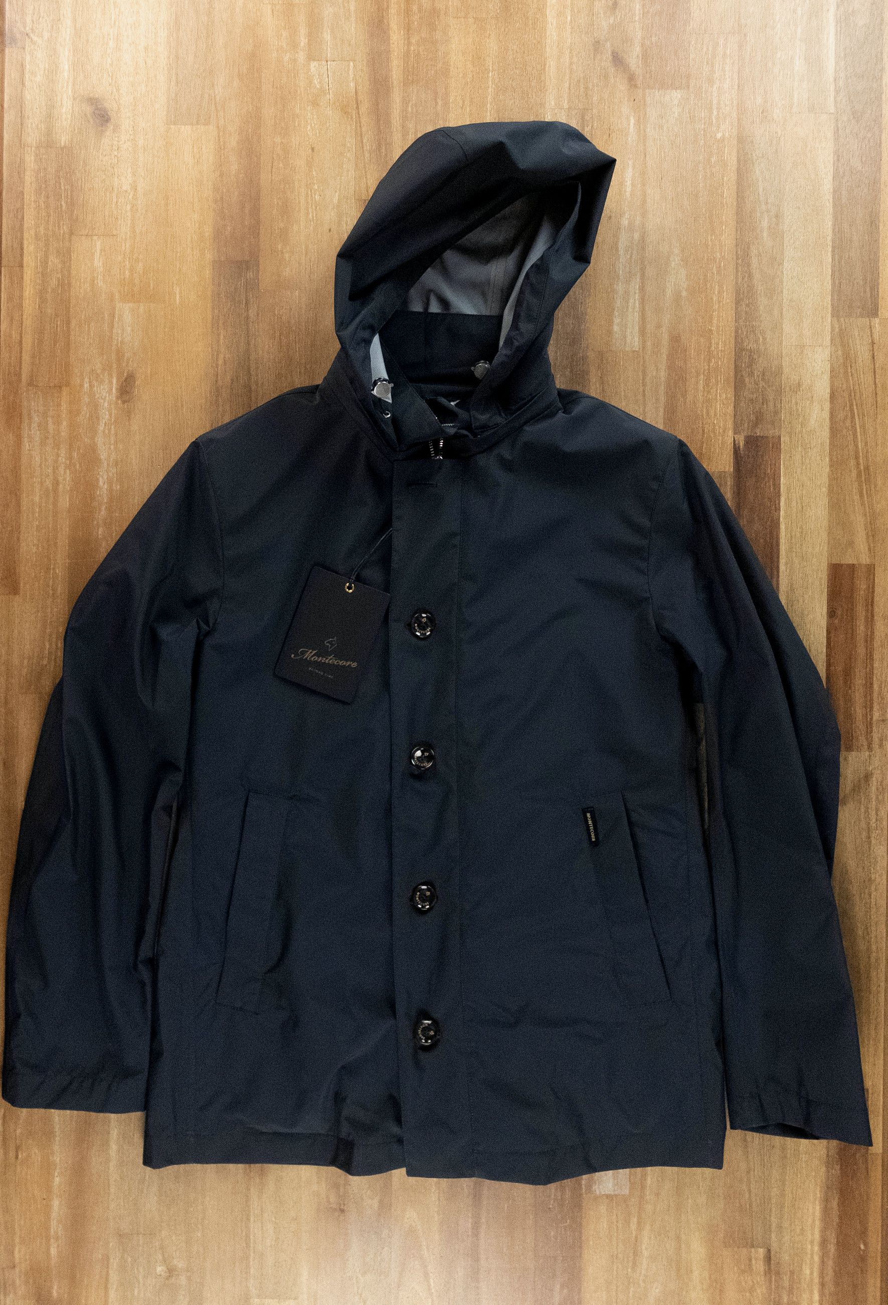 Montecore MONTECORE Italy dark blue hooded nylon jacket XL Size US XL / EU 56 / 4 - 5 Thumbnail