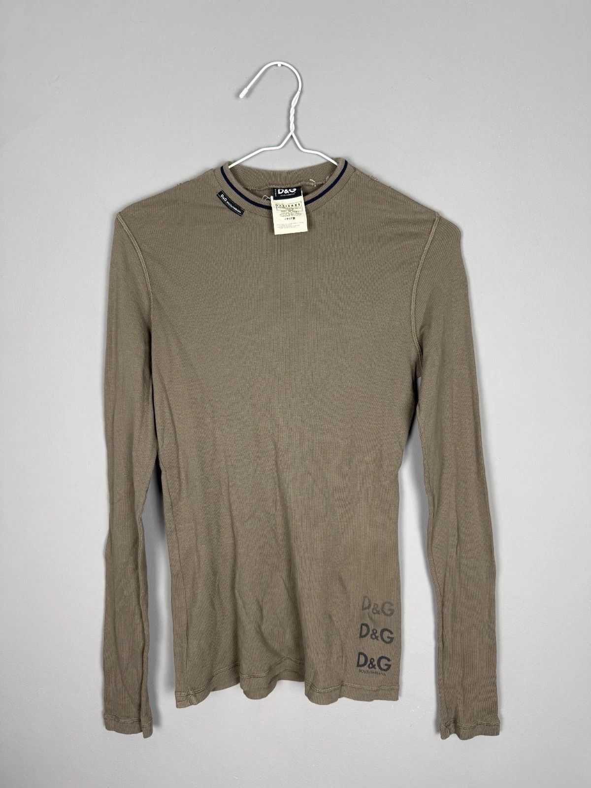 Dolce & Gabbana Dolce & Gabbana D&G Ribbed Long Sleeve Brown Crew Neck 2000s Size US S / EU 44-46 / 1 - 1 Thumbnail