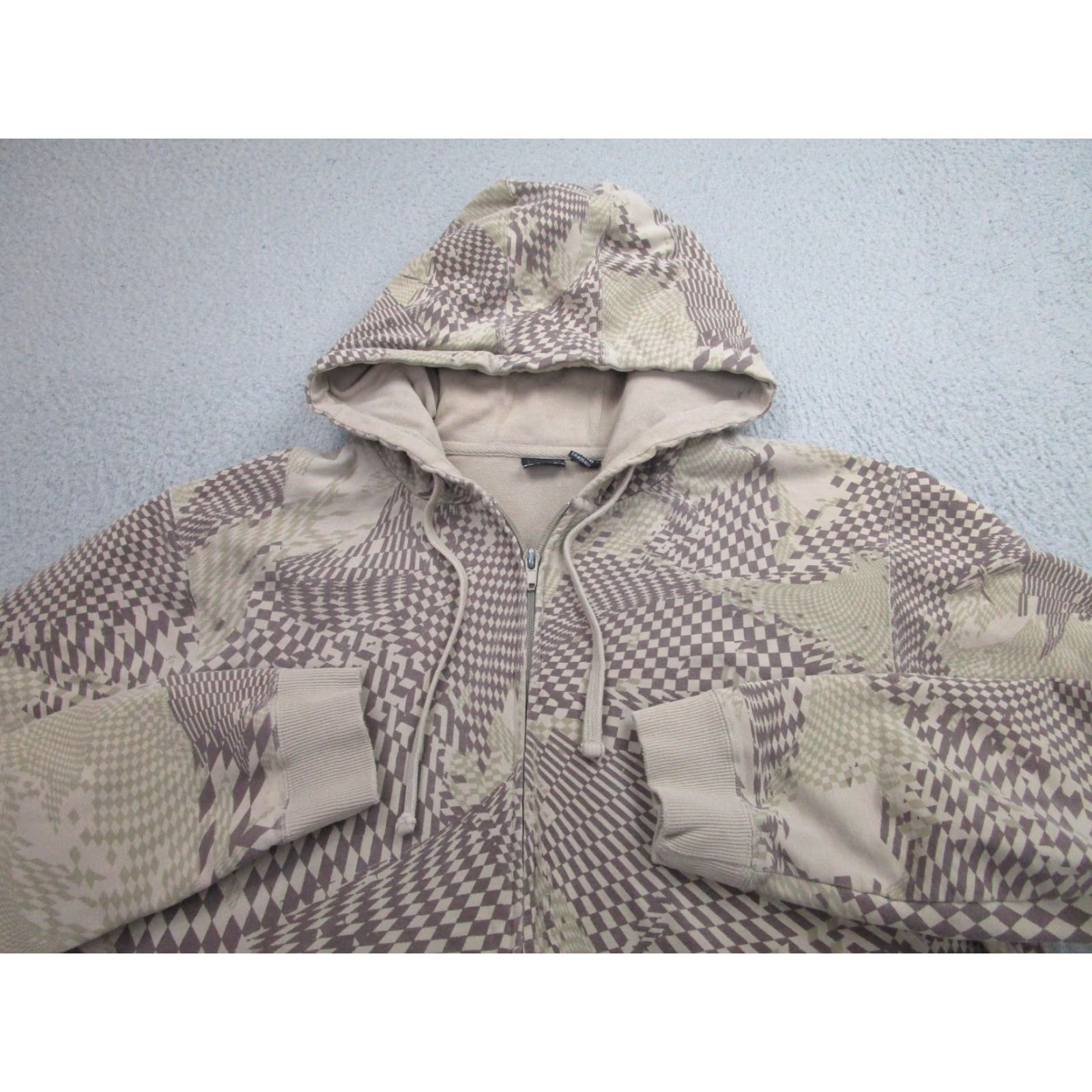 Oakley VINTAGE Oakley Hoodie Mens XL Full Zip Geometric Allover Print Khaki Beige 2007 471055 Mens Hoodie XL Men Size US XL / EU 56 / 4 - 5 Thumbnail