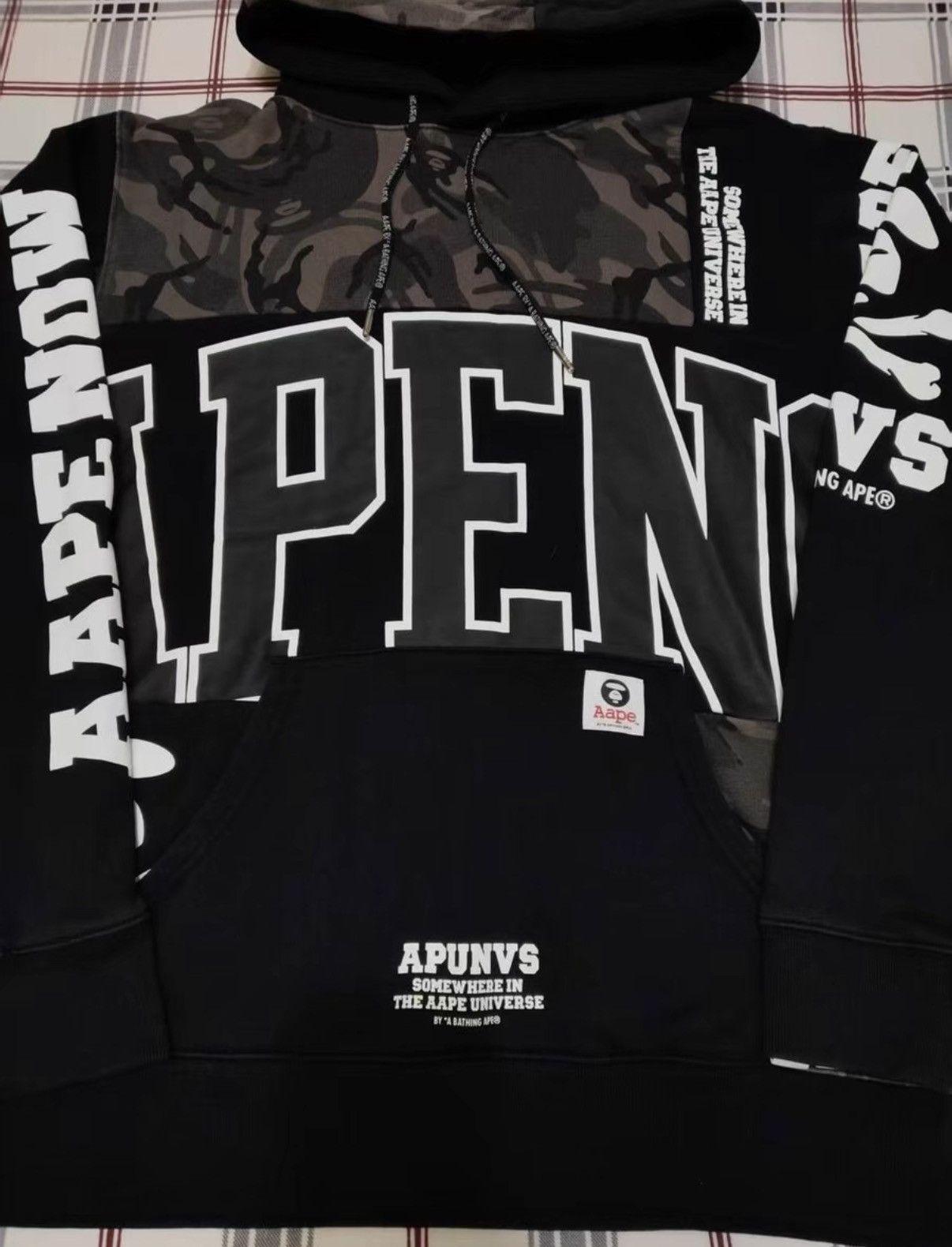Bape BAPE OG Nigo era, gray patchwork fleece hoodie Size US XL / EU 56 / 4 - 2 Thumbnail