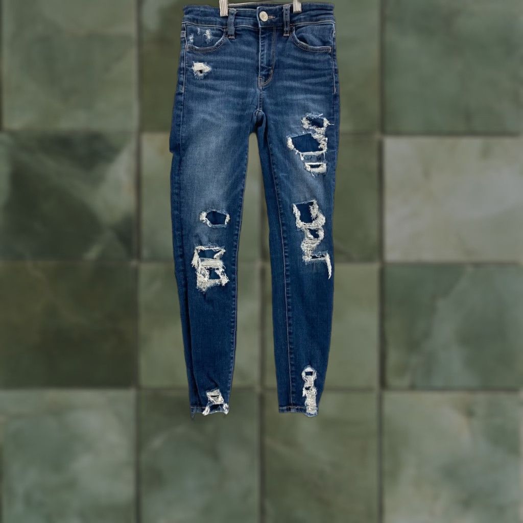 American Eagle Outfitters American Eagle Outfitters Jeans Womens 0 Blue Denim Stretch Skinny Next Level Jeans - Adult Regular Size 0 Blue Denim Size 25" / US 0 / IT 36 - 1 Thumbnail