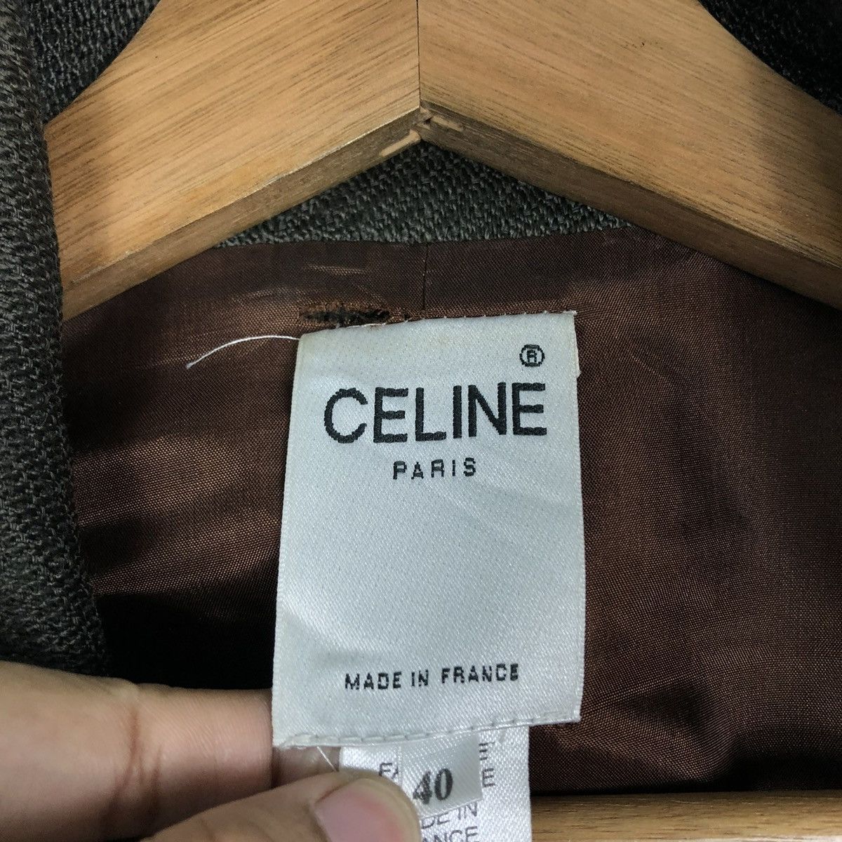 Celine 🔥RICH GREY HERRINGBONE DOUBLE BREAST CELINE PARIS Size S / US 4 / IT 40 - 17 Thumbnail