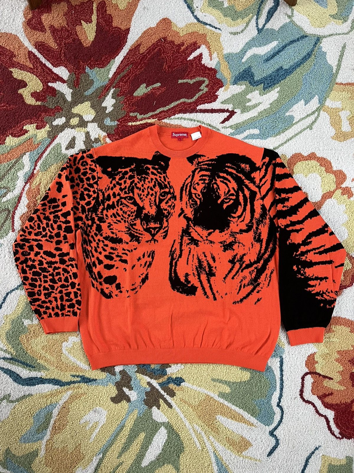 Supreme Supreme Big Cats Jacquard L/S Top SS23 Orange | Grailed