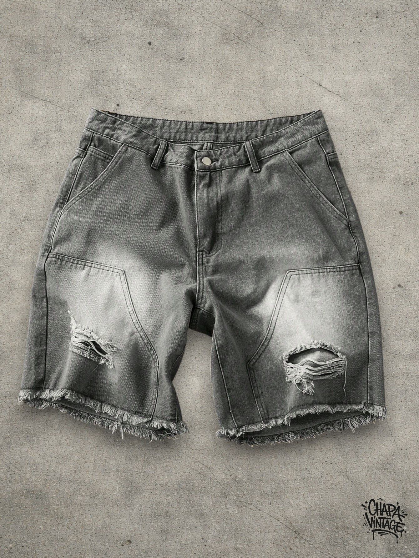 Japanese Brand Washed distressed shorts Size US 32 / EU 48 - 1 Thumbnail
