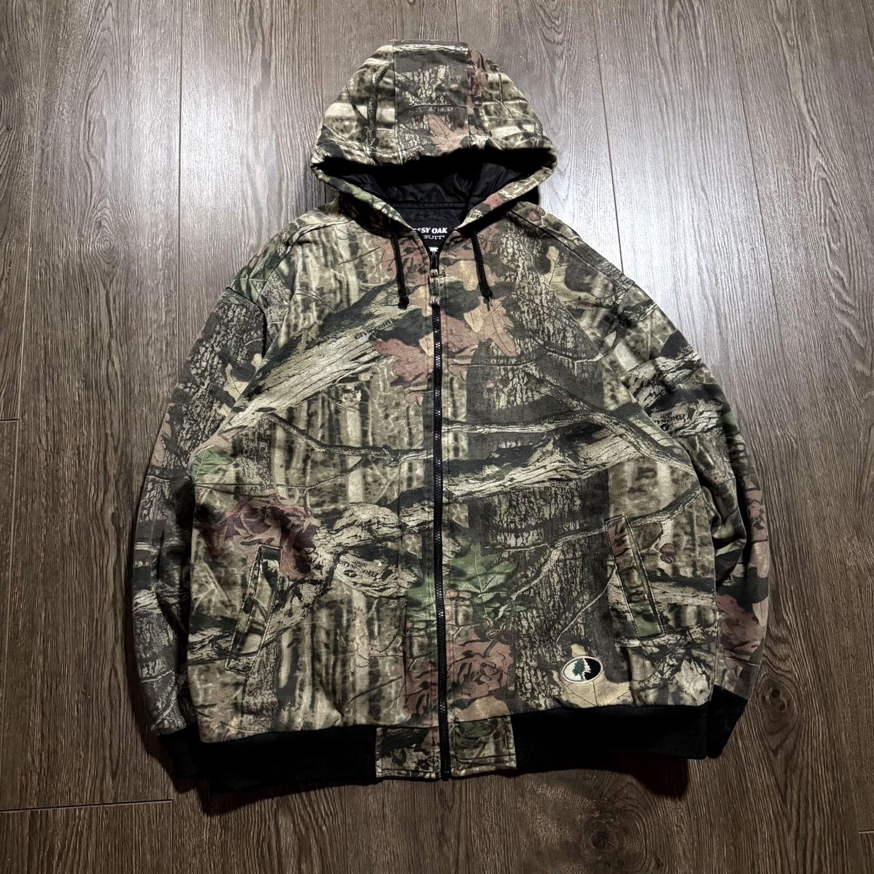 Vintage Mossy Oak Camo Zip Jacket Mens XL Brown Hooded Insulated Hunting Outdoor jacket Size US XL / EU 56 / 4 - 3 Thumbnail