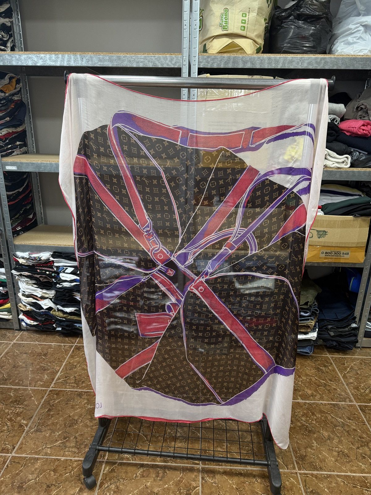 Louis Vuitton 🇮🇹 Louis Vuitton Monogram Silk Scarf Shawl Wrap Luxury Rare Size ONE SIZE - 2 Thumbnail
