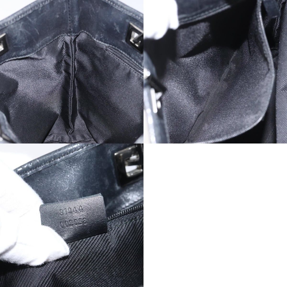Gucci GUCCI GG Canvas Tote Bag Black Size ONE SIZE - 12 Thumbnail
