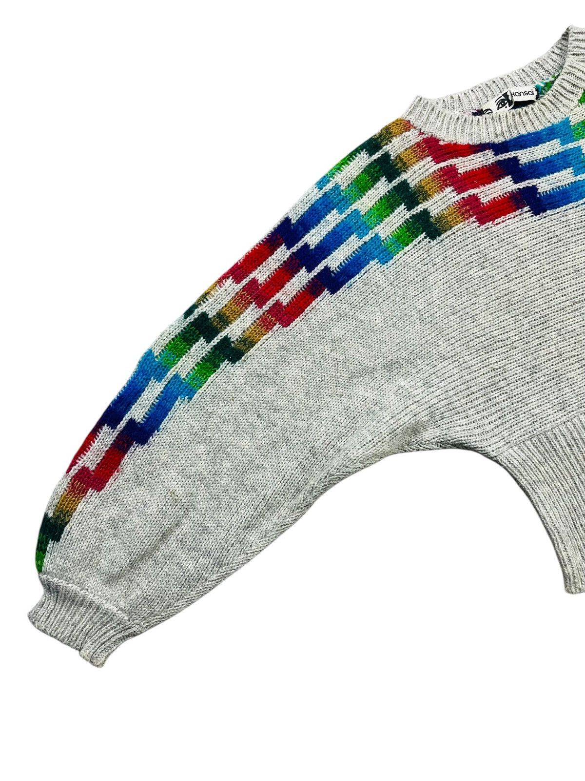 Kansai Yamamoto 1980s Kansai Eye - David Bowie Intarsia Knitted Sweate Size US M / EU 48-50 / 2 - 5 Thumbnail
