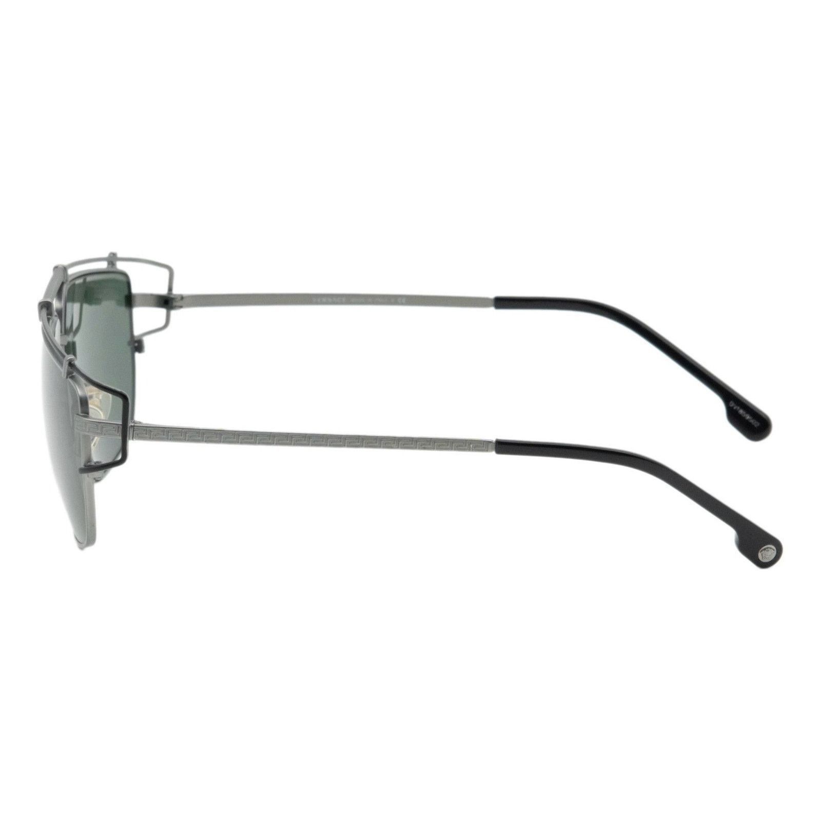 Versace Versace Monogram Greca Logo Gunmetal Aviator Sunglasses Size ONE SIZE - 3 Thumbnail