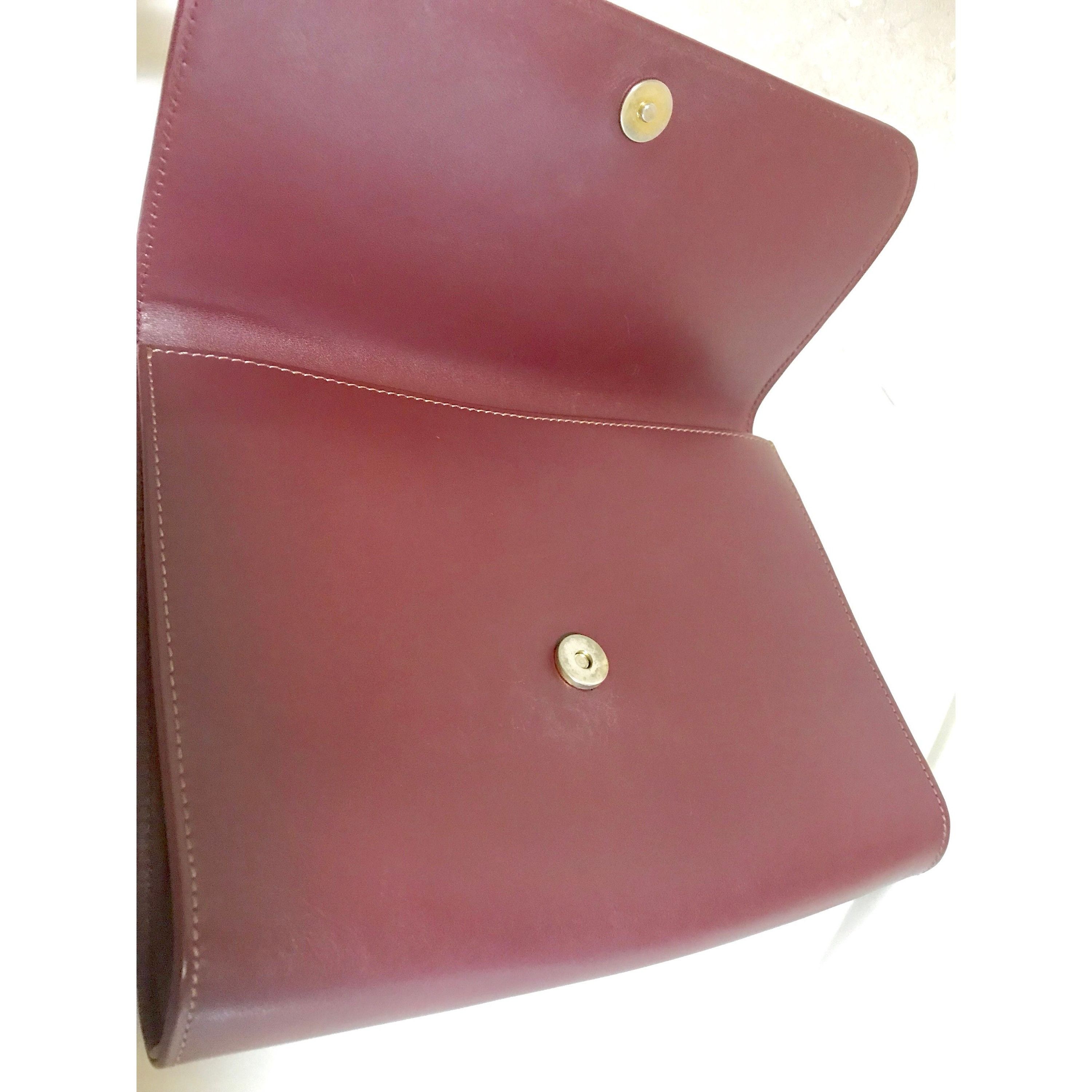 Cartier Vintage Cartier wine leather clutch bag, mini document purse Size ONE SIZE - 6 Thumbnail