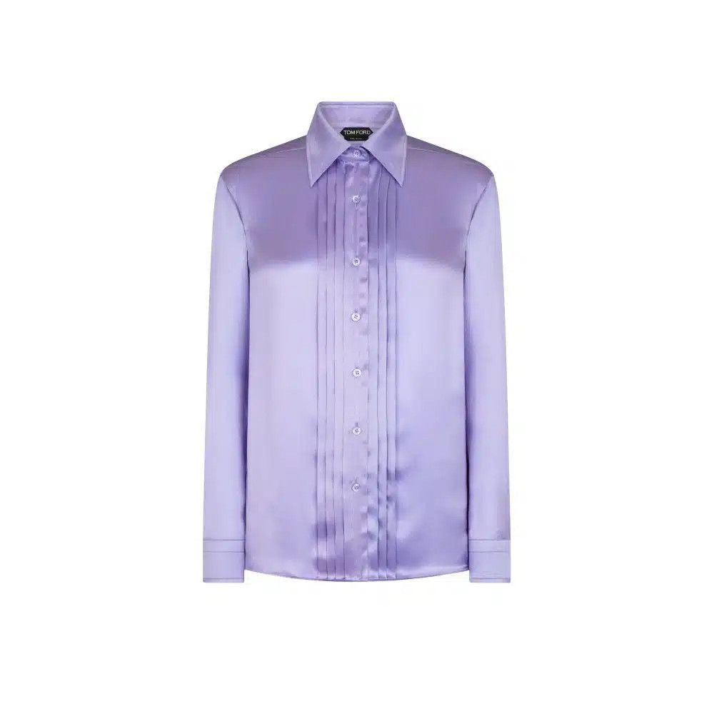 Tom Ford o1loc1c0725 CA3269 Striped Silk Shirt in Lilac Size XXS / US 00 / IT 34 - 1 Preview