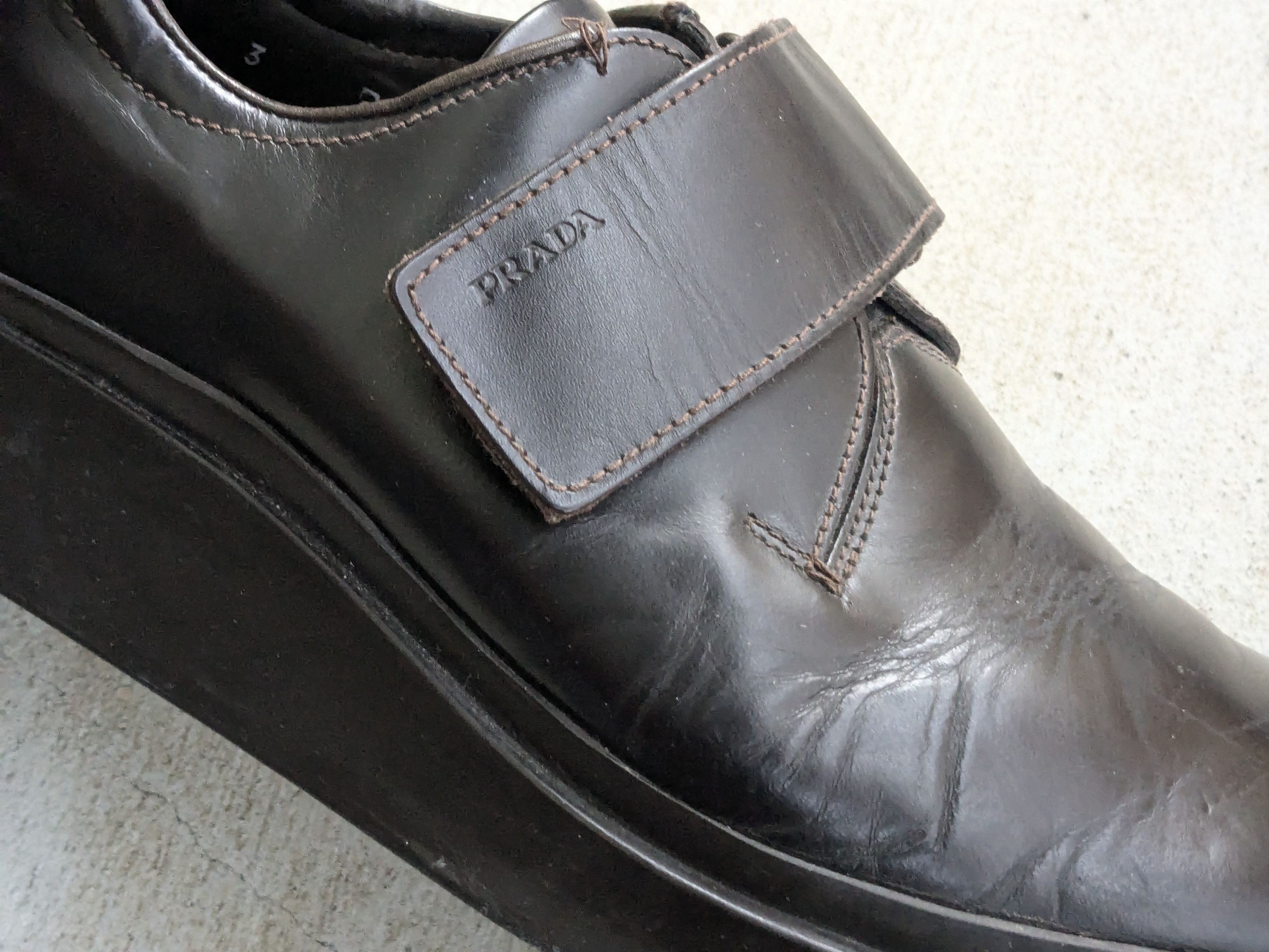 Prada Prada Platform Shoes Brown 8.5 Leather Strap Y2K Italy Size US 8.5 / EU 41-42 - 13 Thumbnail